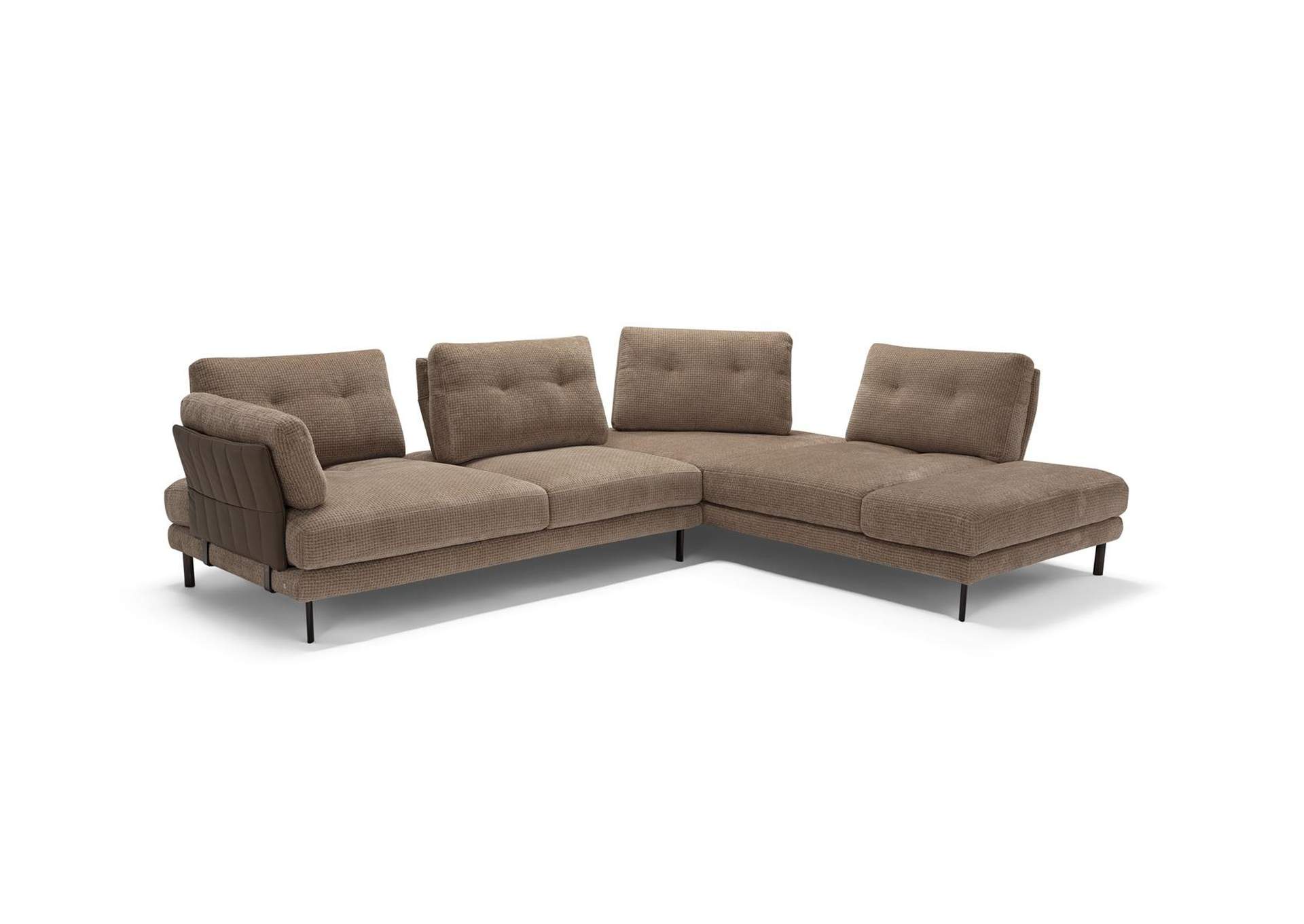 Lara Sectional in Fabric & Leather image 1