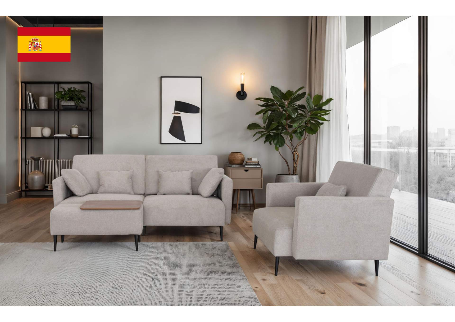 Monroe Beige Living Room SET image 1