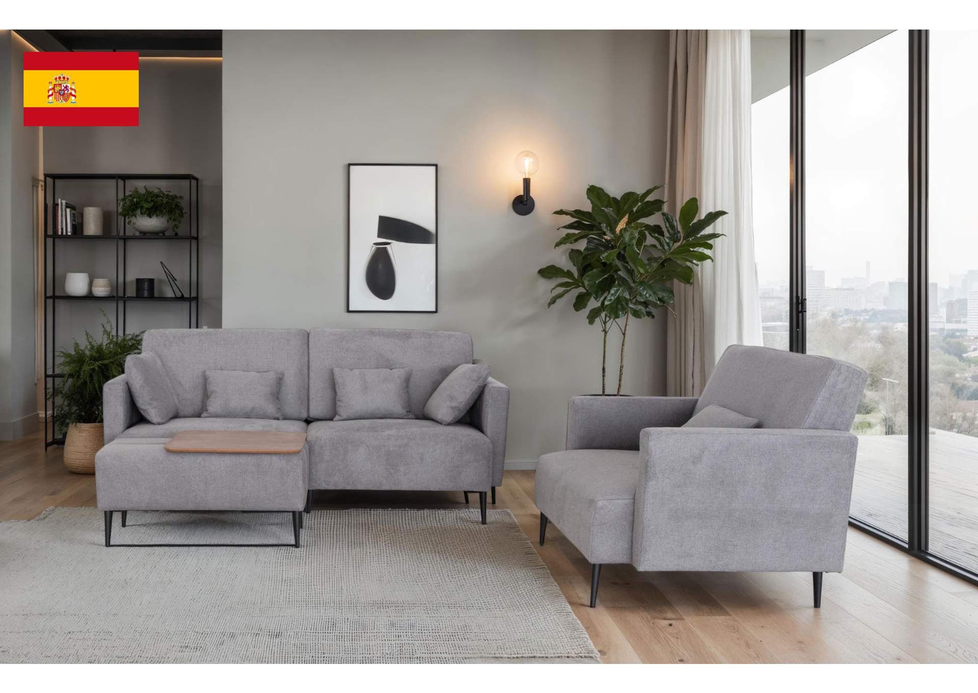 Monroe Grey Living Room SET image 1