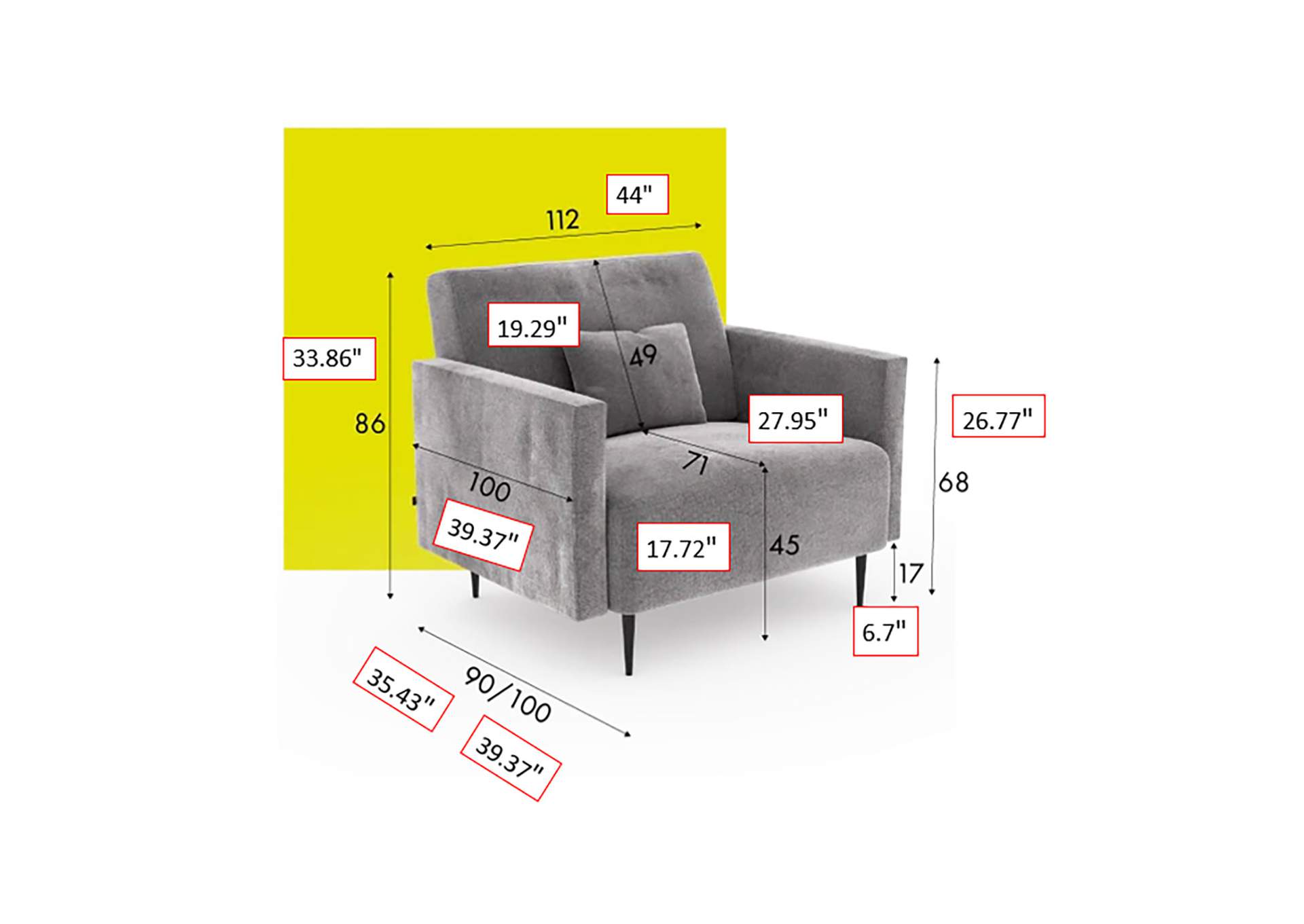 Monroe Grey Living Room SET image 5