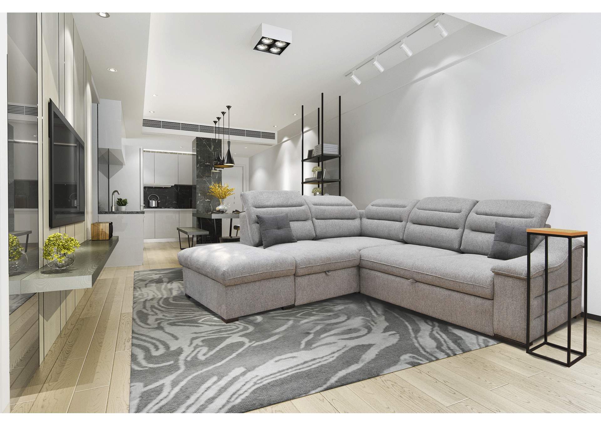 Oliver Sectional with Bed And Storage SET image 1