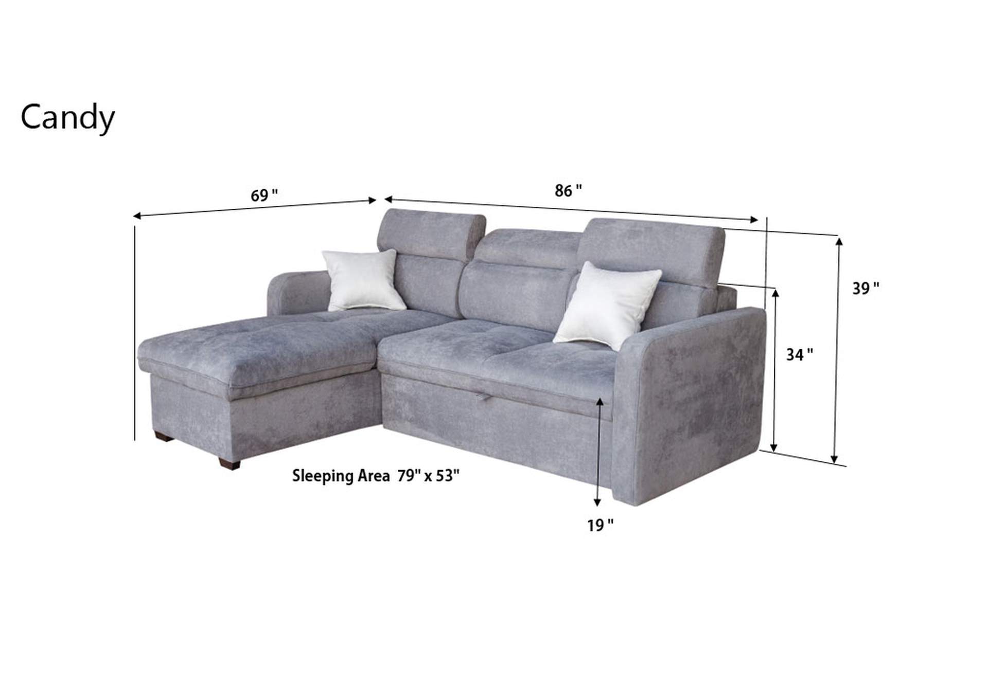Candy Sectional with Bed & Storage SET image 9