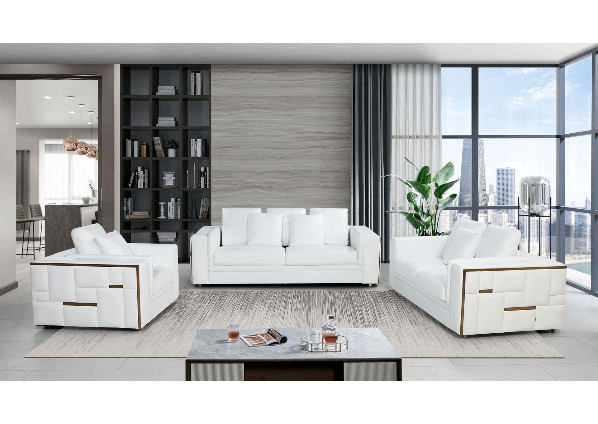 1005 White Living Room SET image 1