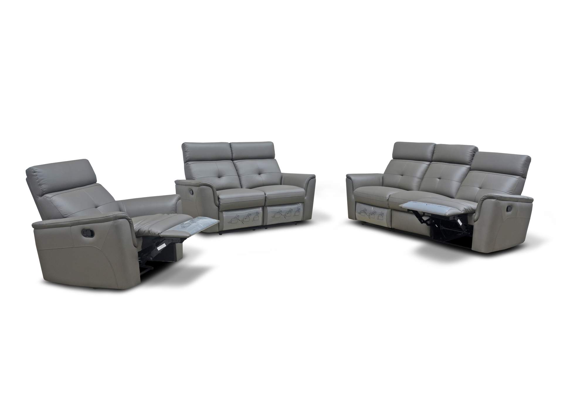 8501 Dark Grey with Manual Recliner SET image 4