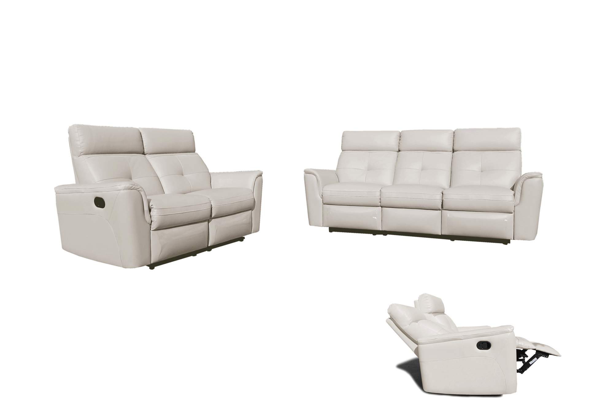 8501 White with Manual Recliners SET image 5