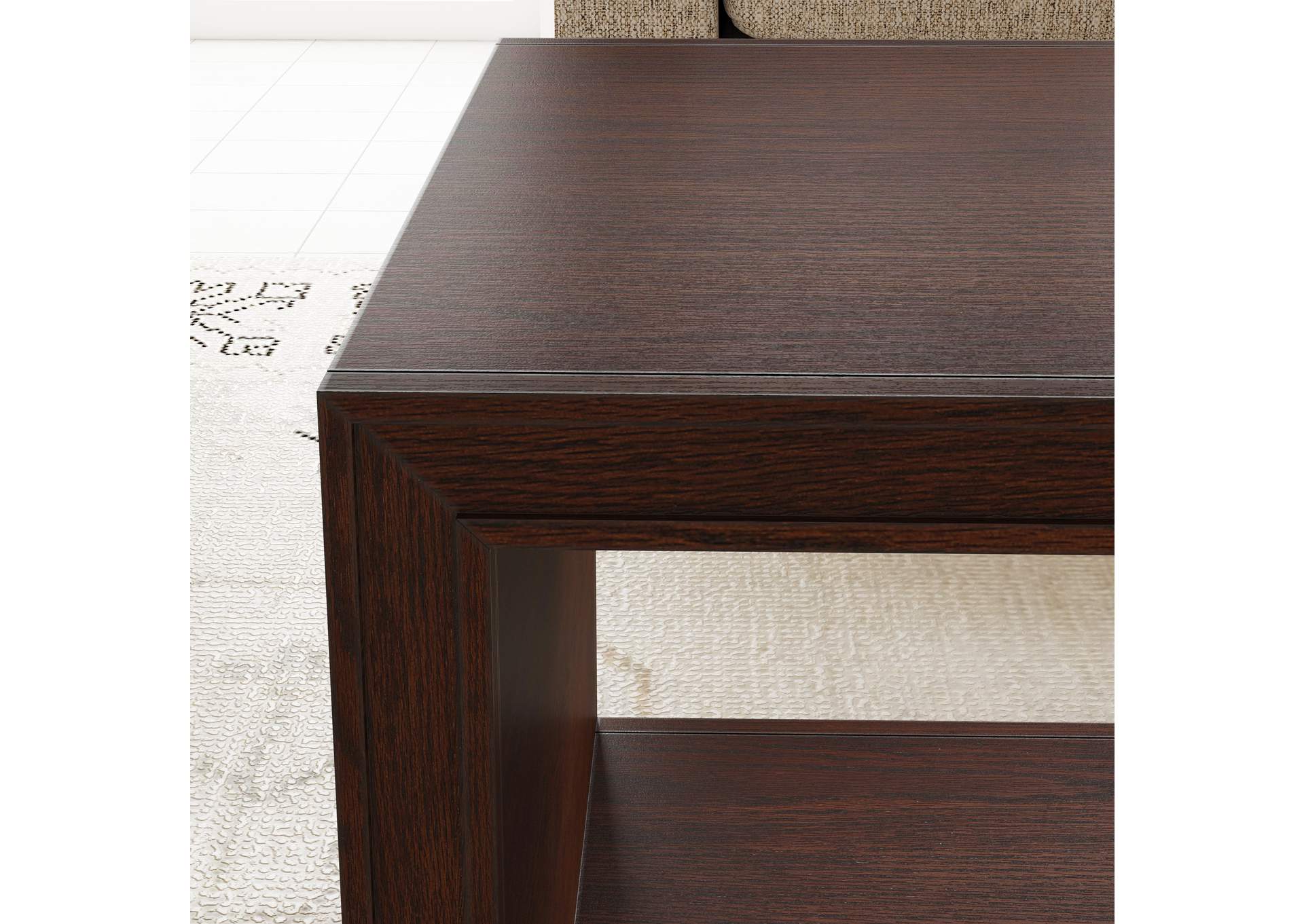 Waterfall Rectangular Coffee Table with Casters image 9