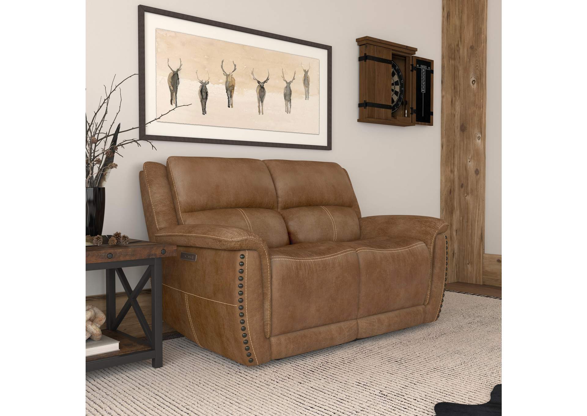 Beau Power Reclining Loveseat with Power Headrests image 5