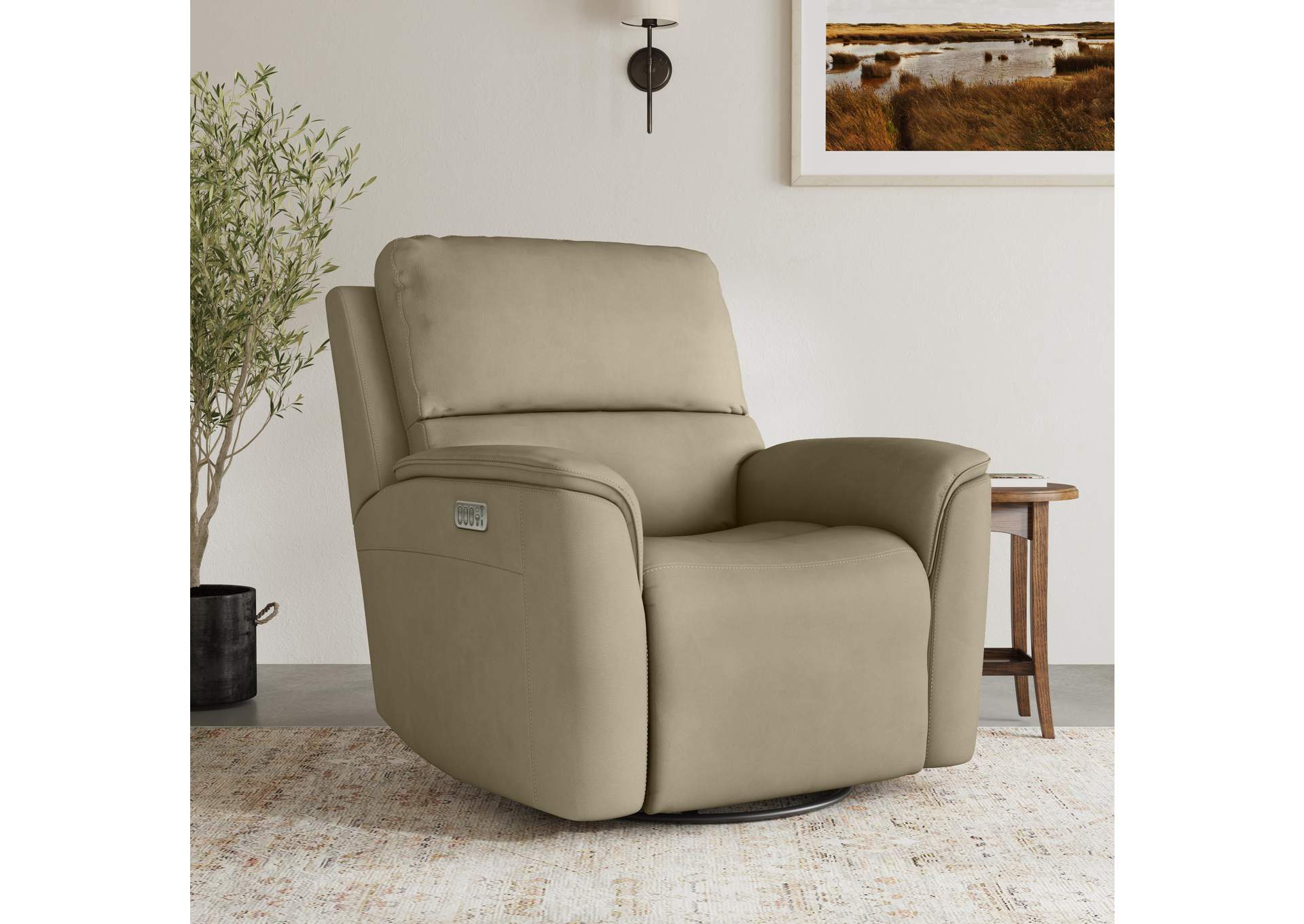 Henry Power Swivel Gliding Recliner with Power Headrest, Lumbar, Heat & Massage image 10