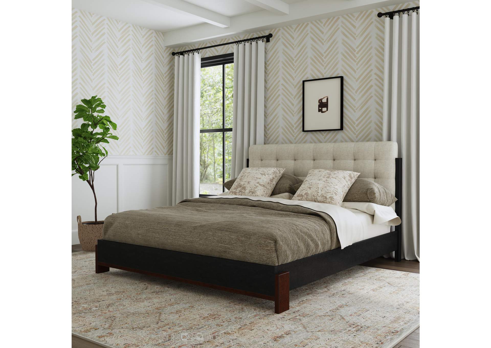 Waterfall Queen Upholstered Bed image 5