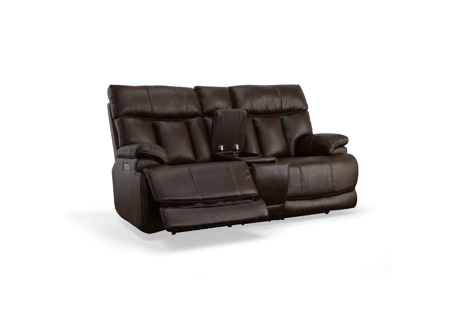 Clive Power Reclining Loveseat with Console, Power Headrests & Lumbar image 3