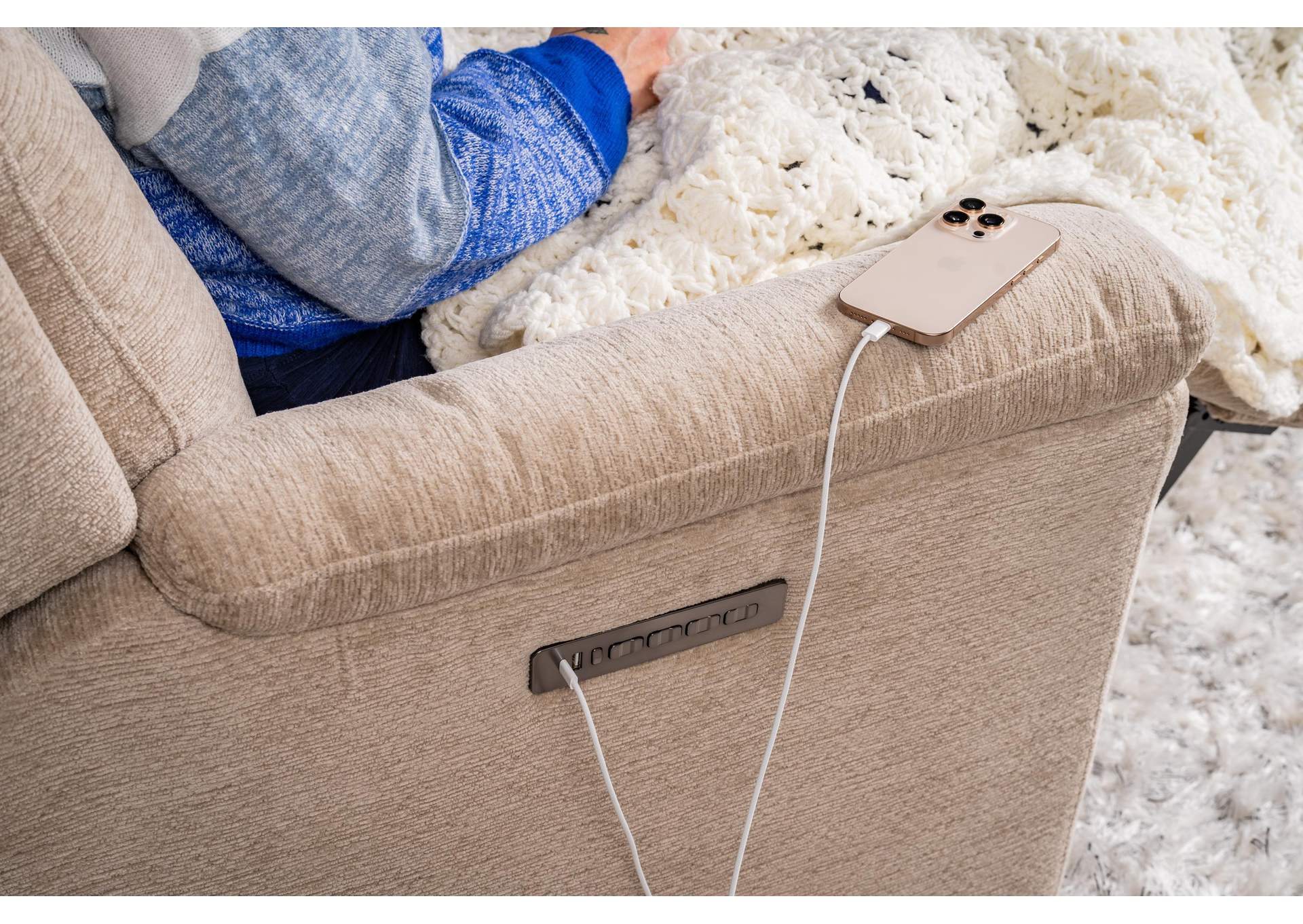 Sophisticated Perfect Match Power Swivel Gliding Recliner with Power Headrest & Lumbar image 11