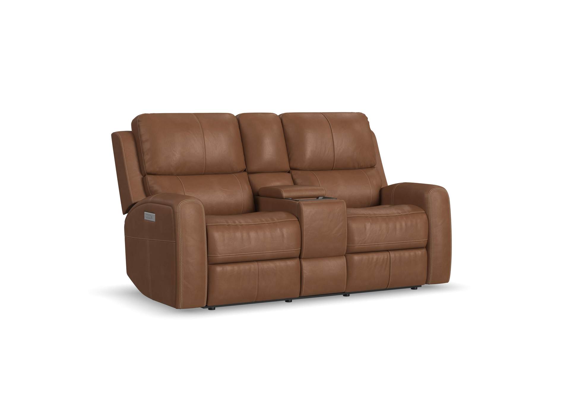 Linden Power Reclining Loveseat with Console & Power Headrests & Lumbar image 1