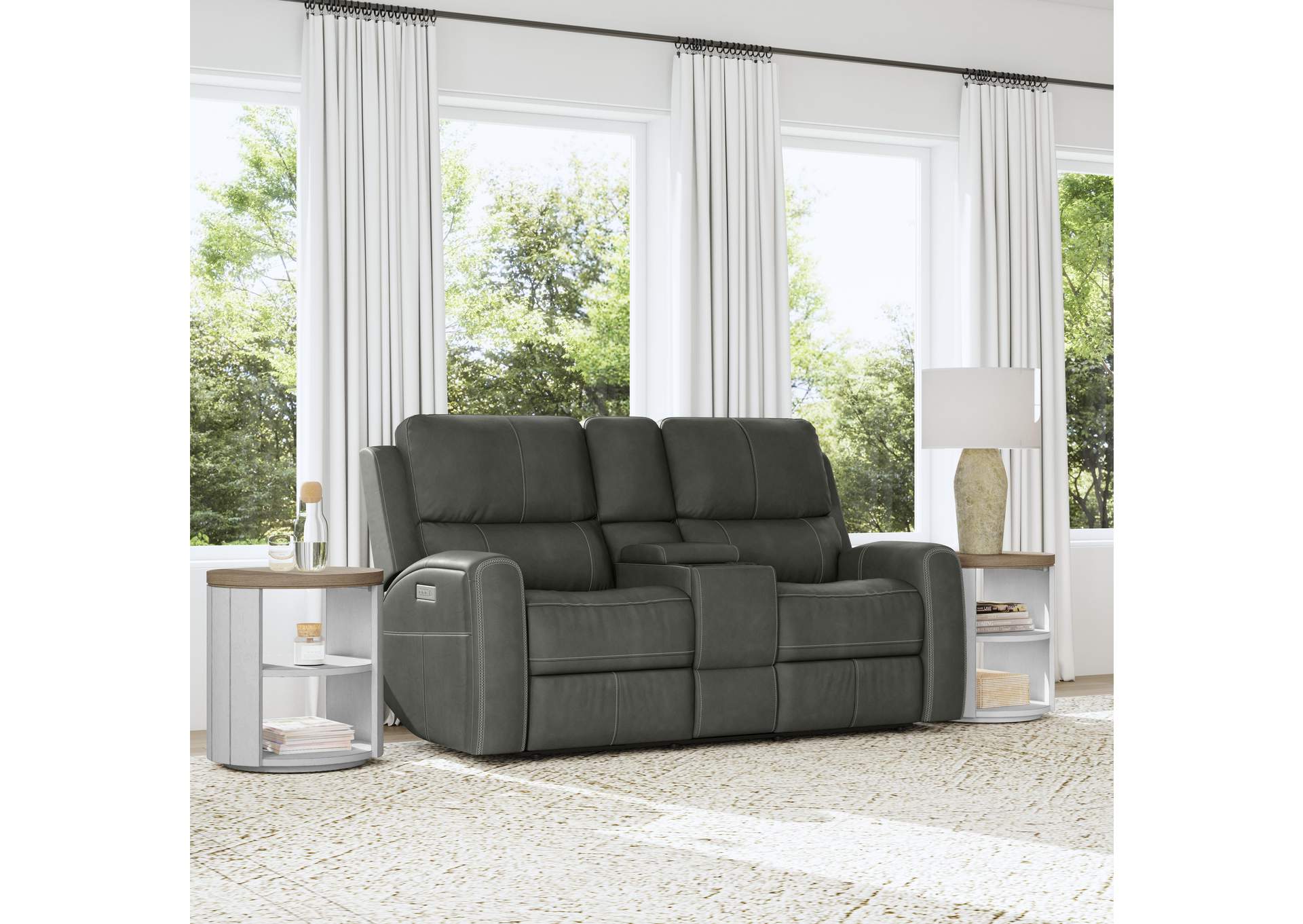 Linden Power Reclining Loveseat with Console & Power Headrests & Lumbar image 7