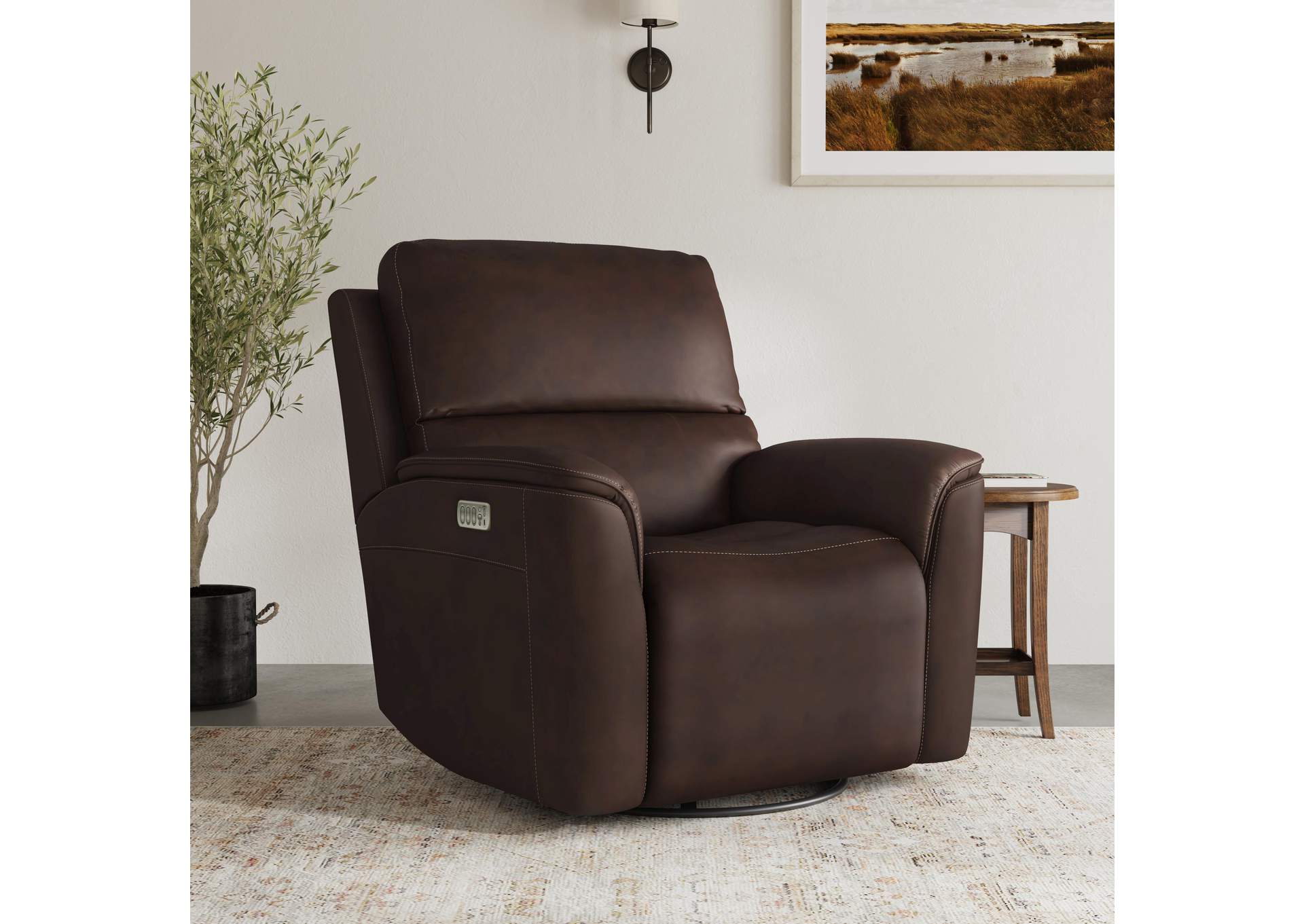 Henry Power Swivel Gliding Recliner with Power Headrest, Lumbar, Heat & Massage image 10