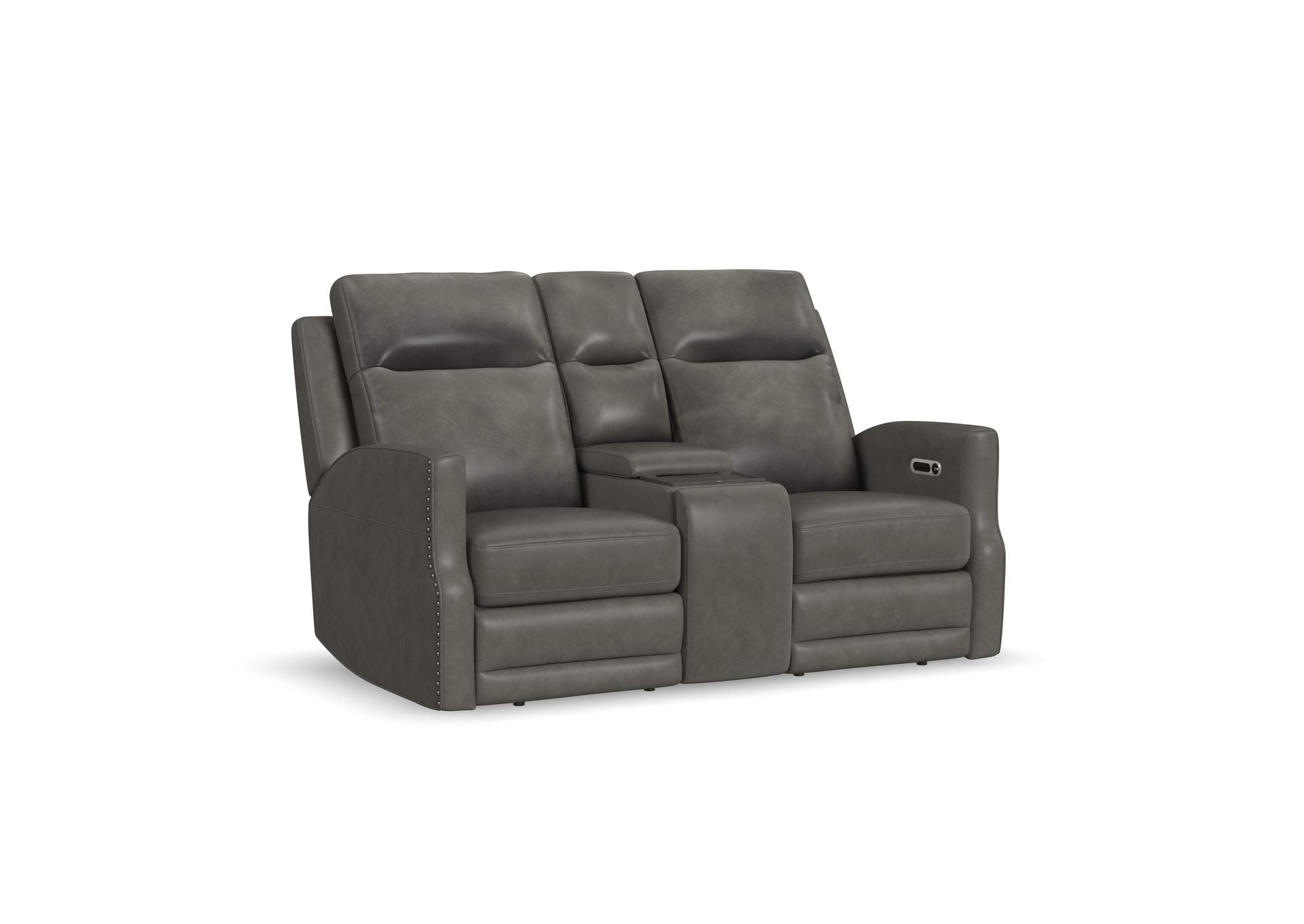 Maxwell Power Reclining Loveseat with Console, Power Headrests and Lumbar image 1