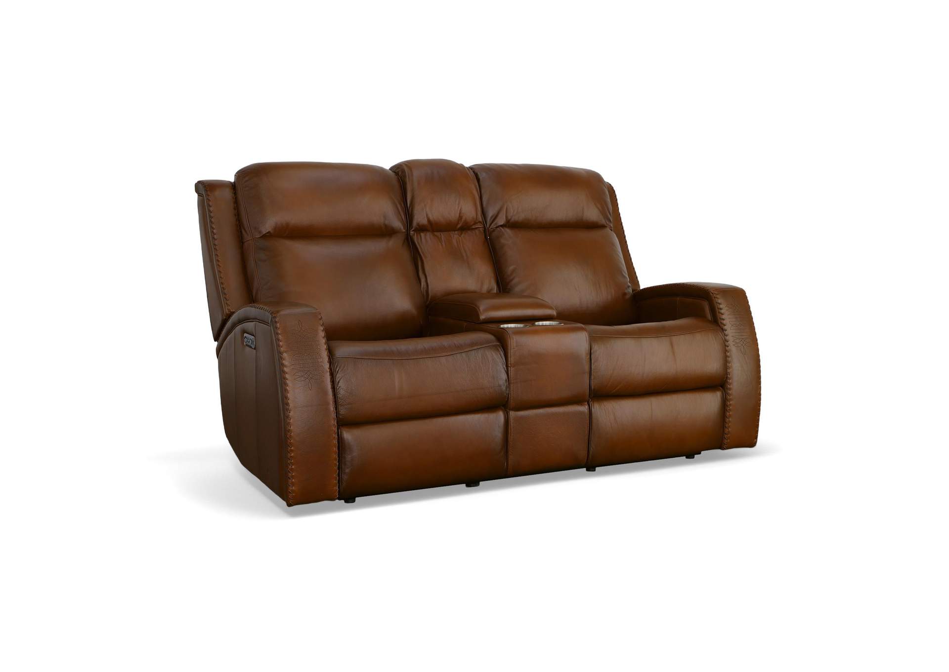Mustang Power Loveseat with Console with Power Headrest image 1