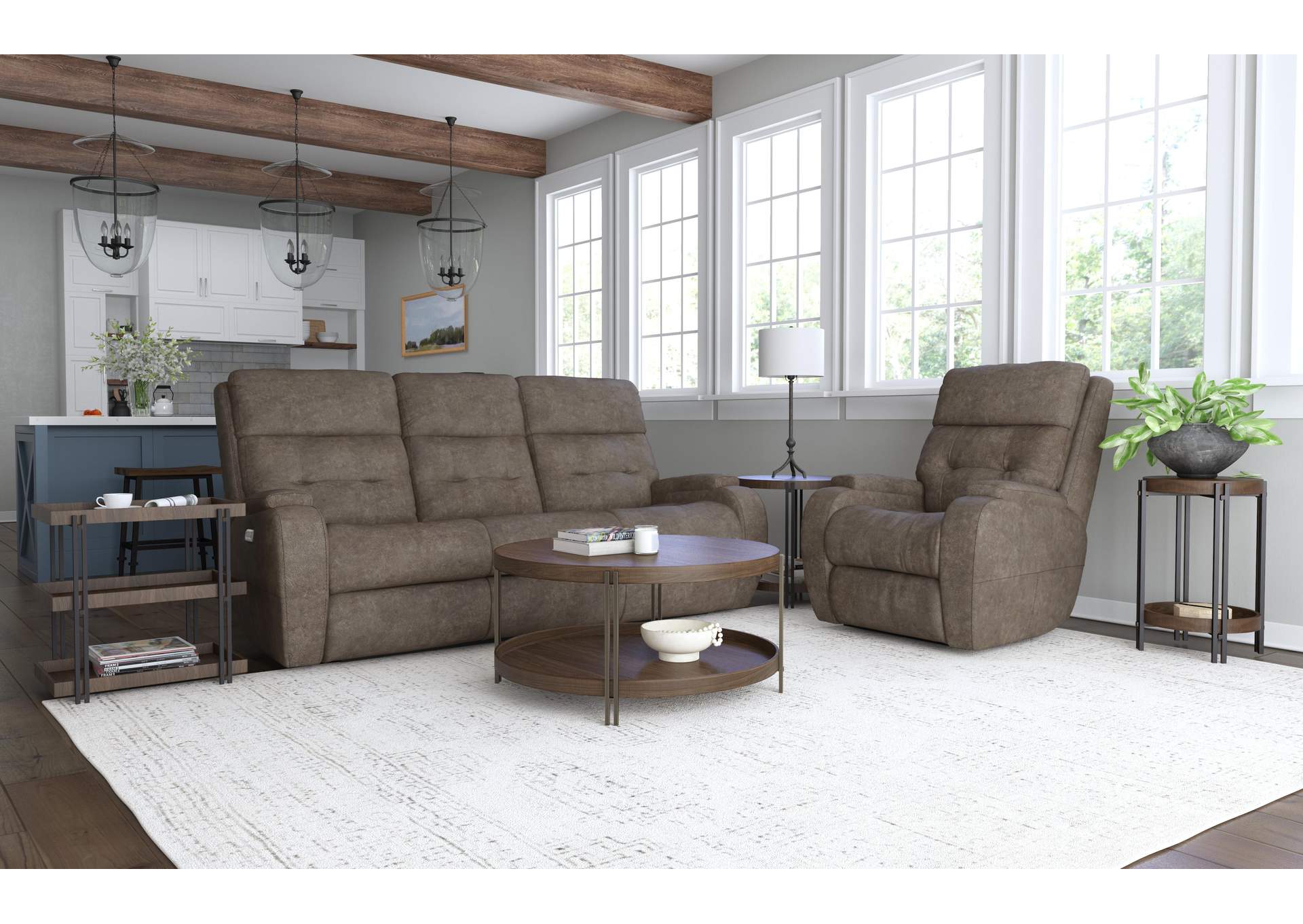 Strait Power Reclining Sofa with Power Headrests image 13