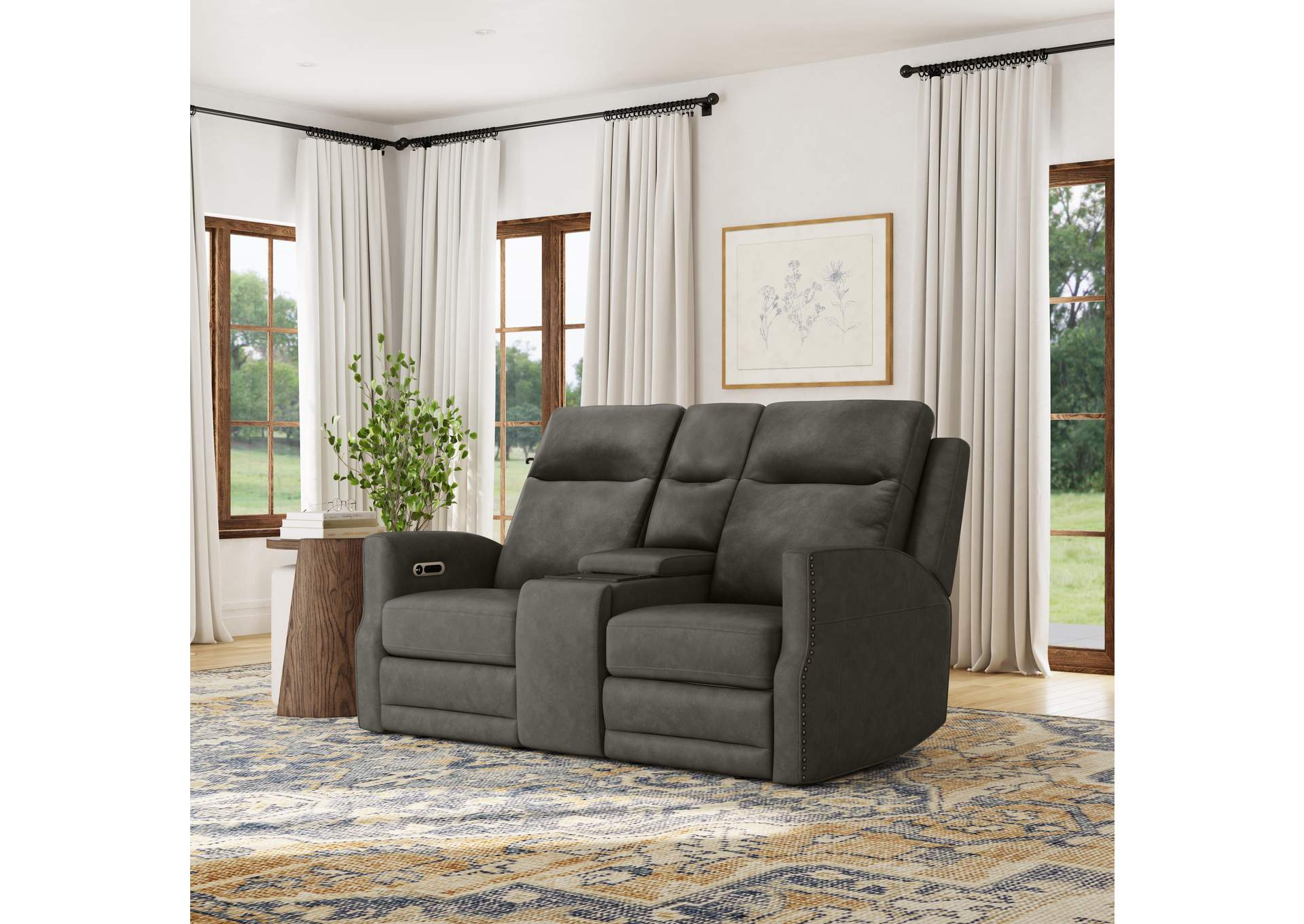 Maxwell Power Reclining Loveseat with Console, Power Headrests and Lumbar image 10