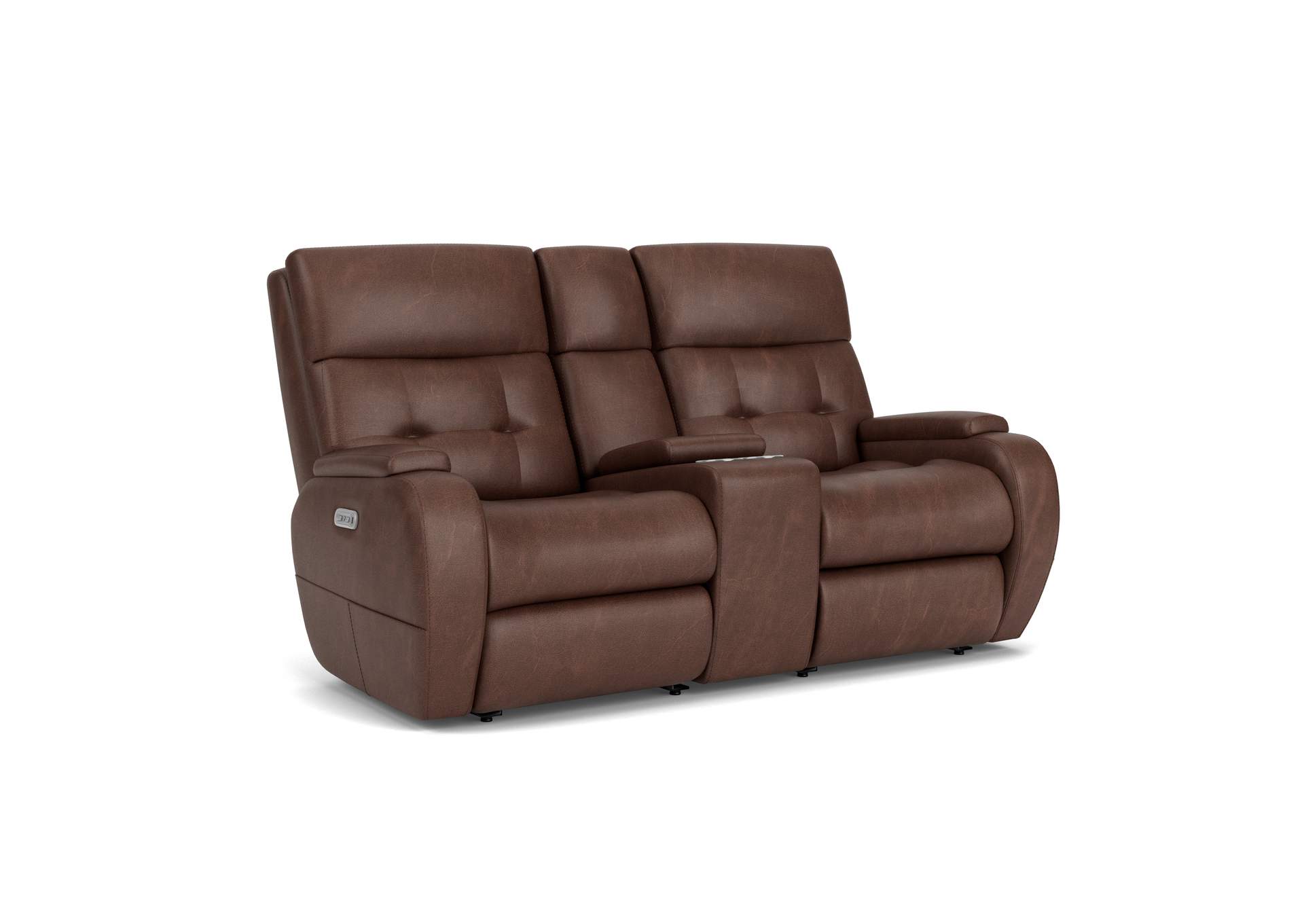 Strait Power Reclining Loveseat with Console & Power Headrests image 1