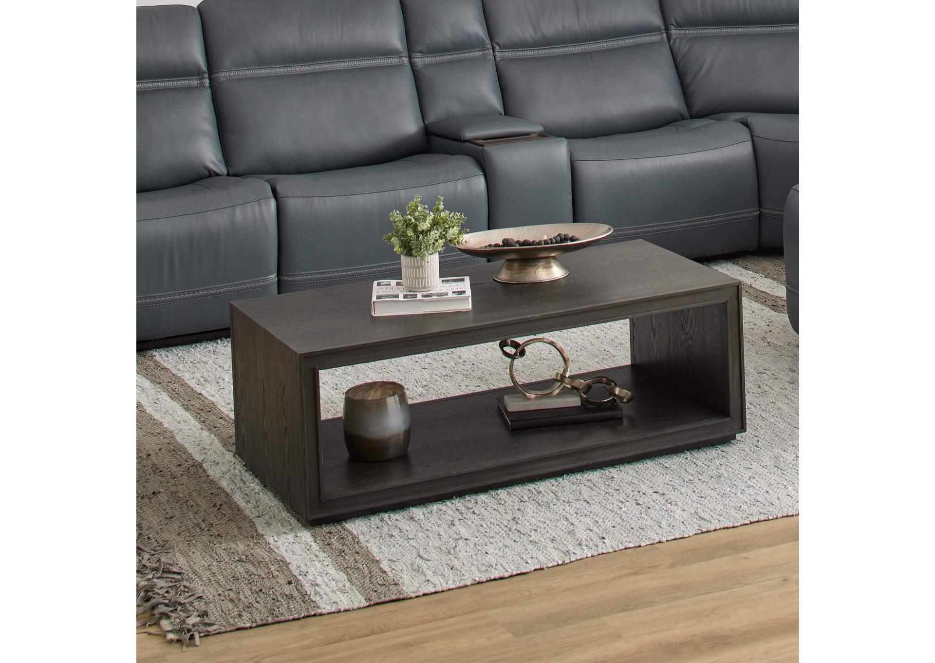 Waterfall Rectangular Coffee Table with Casters image 6