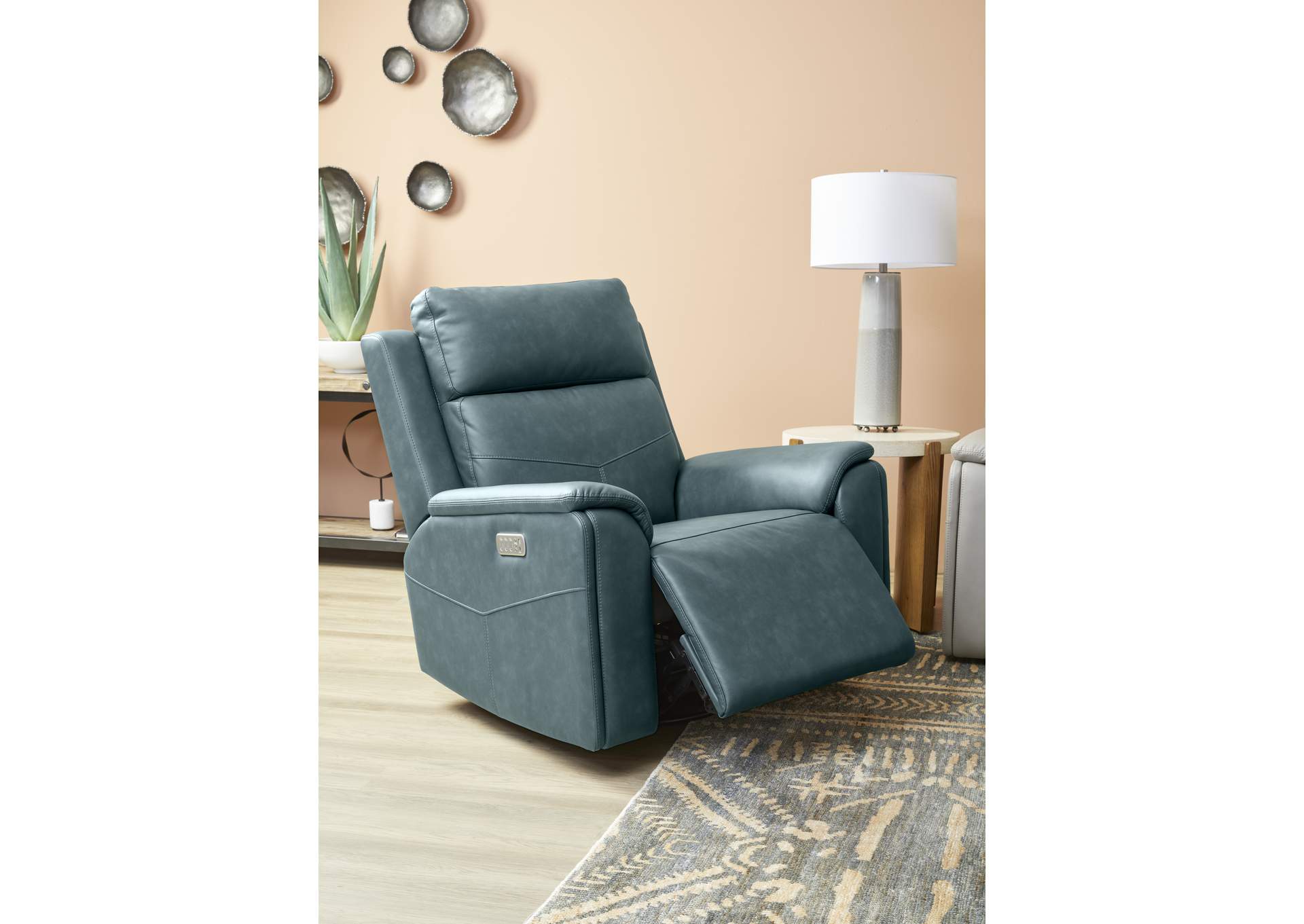 Vernon Power Swivel Gliding Recliner with Power Headrest, Lumbar, Heat & Massage image 9