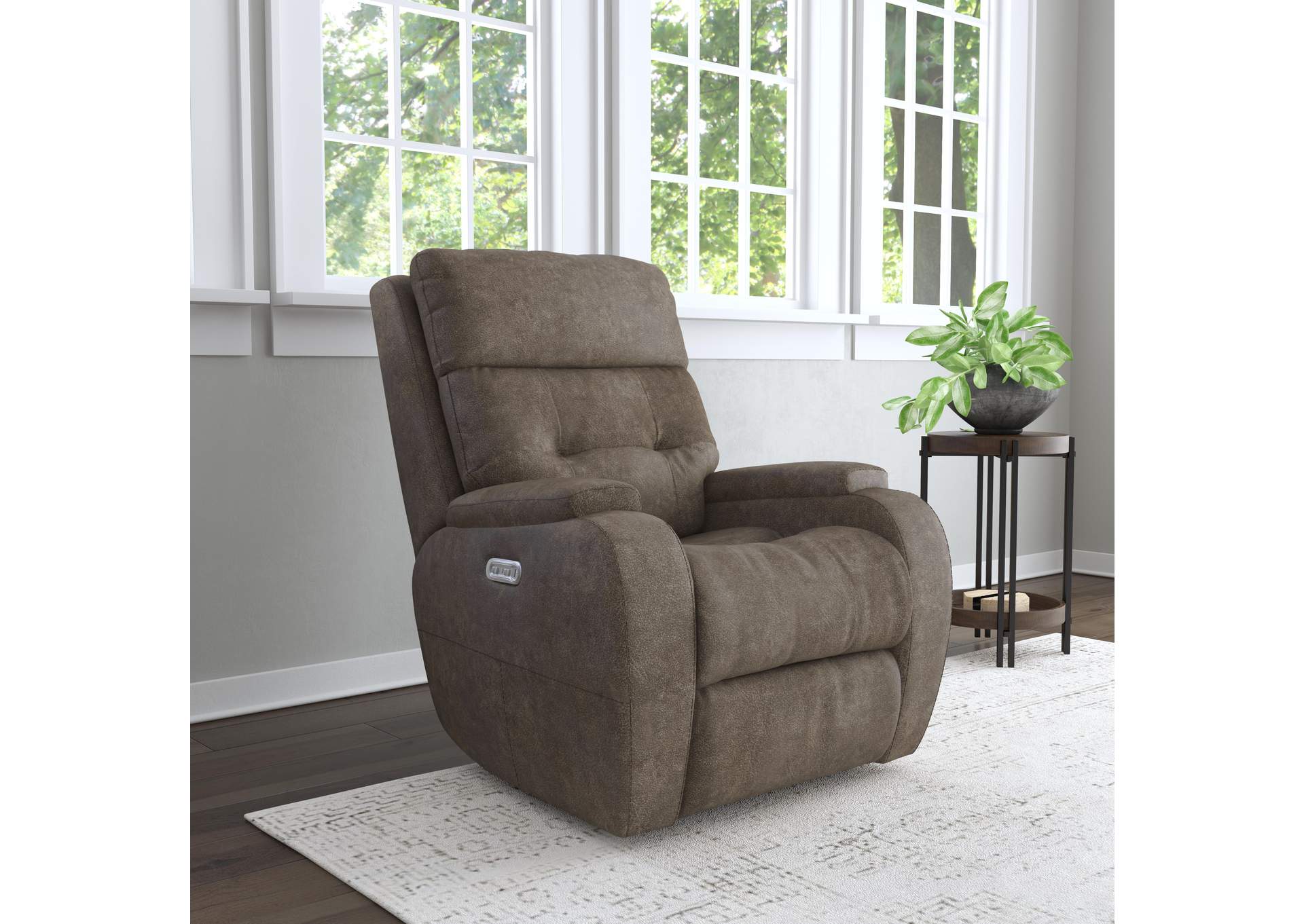 Strait Power Recliner with Power Headrest image 12