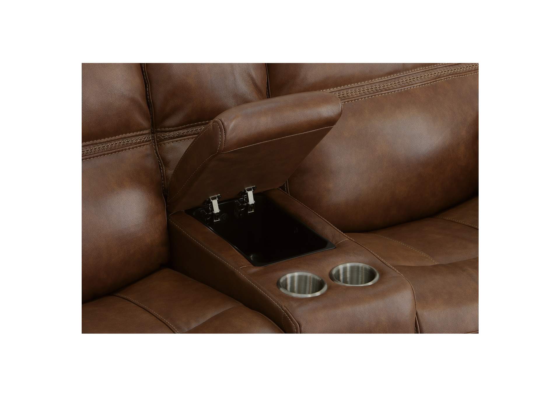 Fenwick Power Reclining Loveseat with Console & Power Headrests image 8