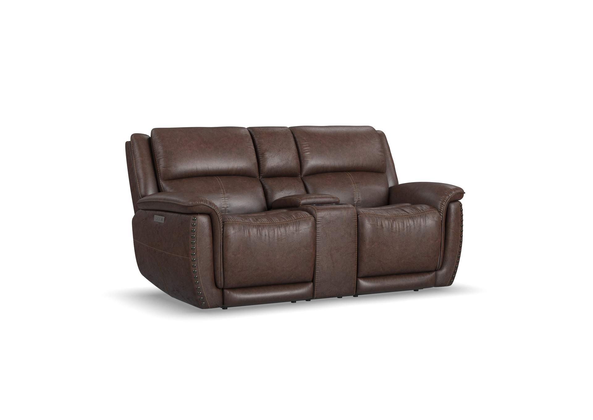 Beau Power Reclining Loveseat with Console & Power Headrests image 1