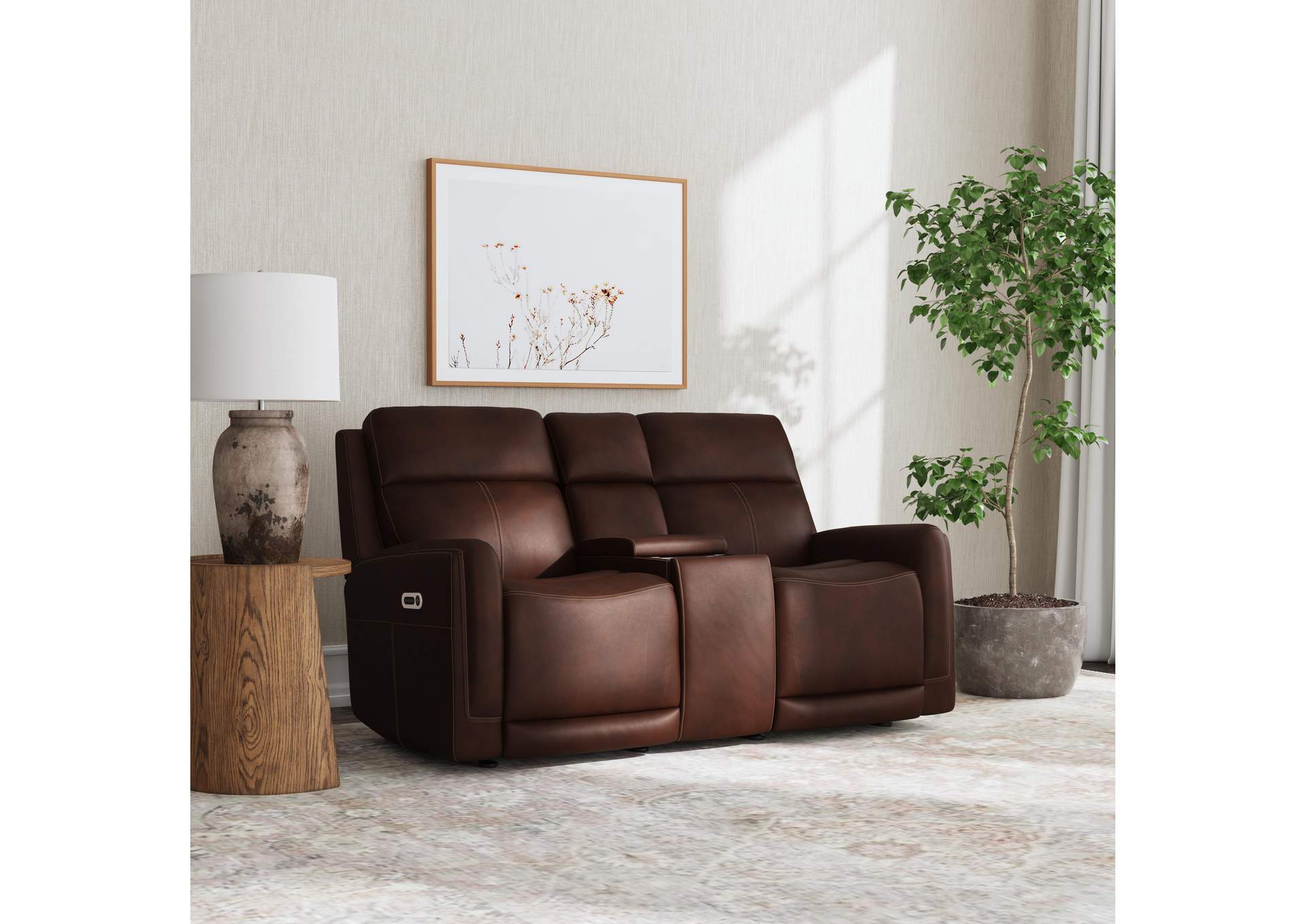 Alister Power Gliding Loveseat with Console, Power Headrests & Lumbar image 6