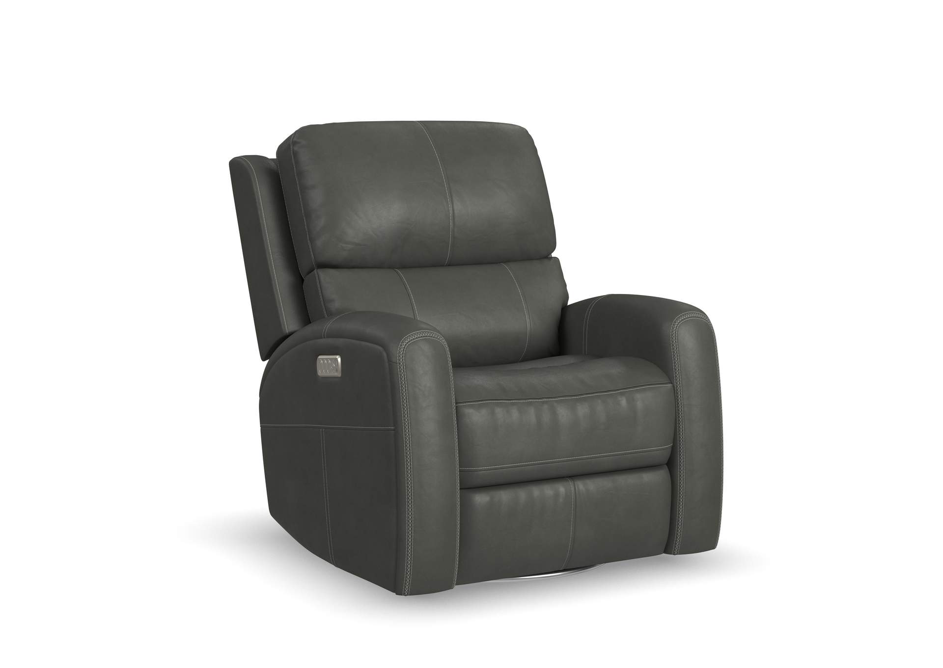 Linden Power Swivel Gliding Recliner with Power Headrest, Lumbar, Heat & Massage image 1