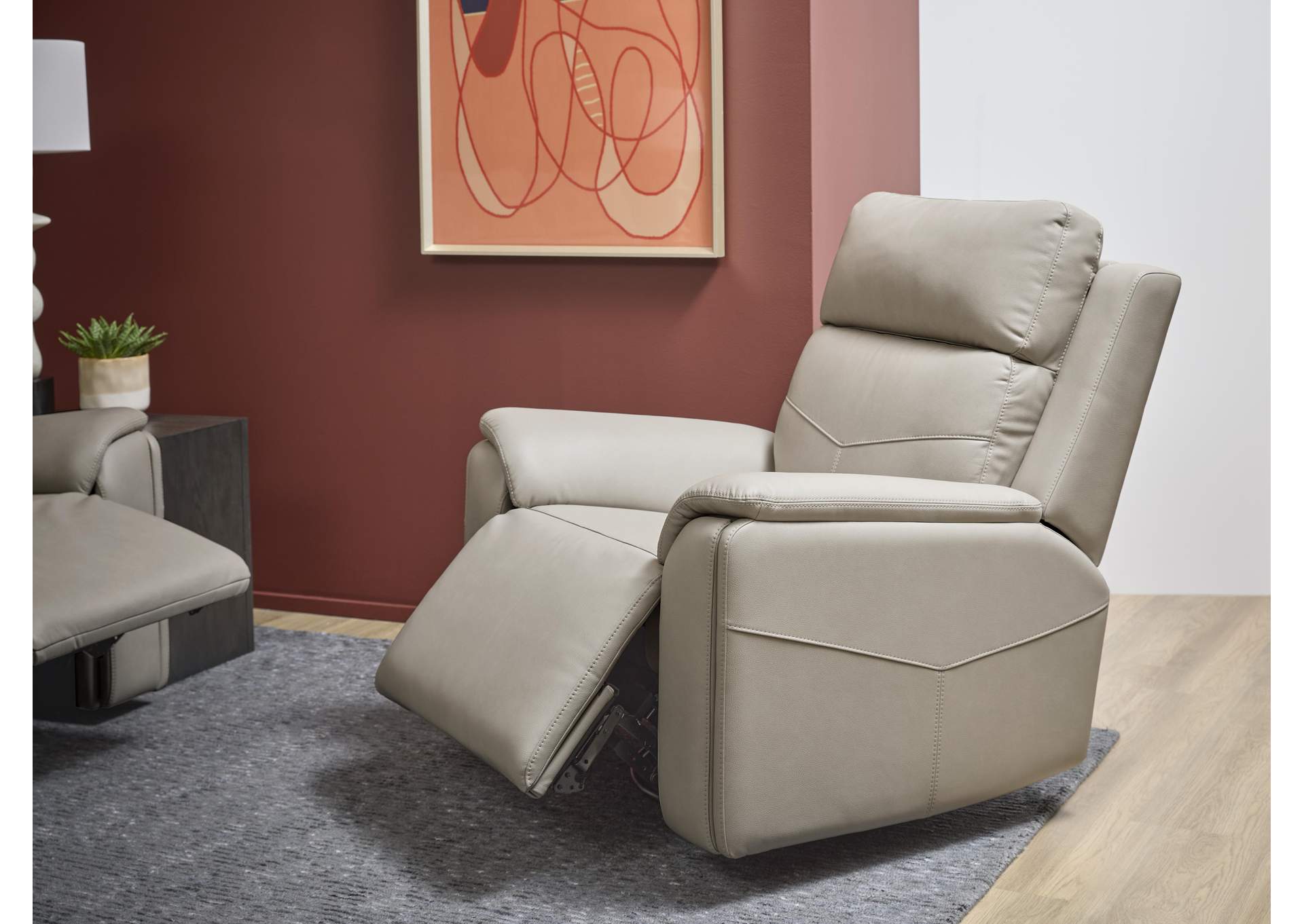 Vernon Power Swivel Gliding Recliner with Power Headrest, Lumbar, Heat & Massage image 5