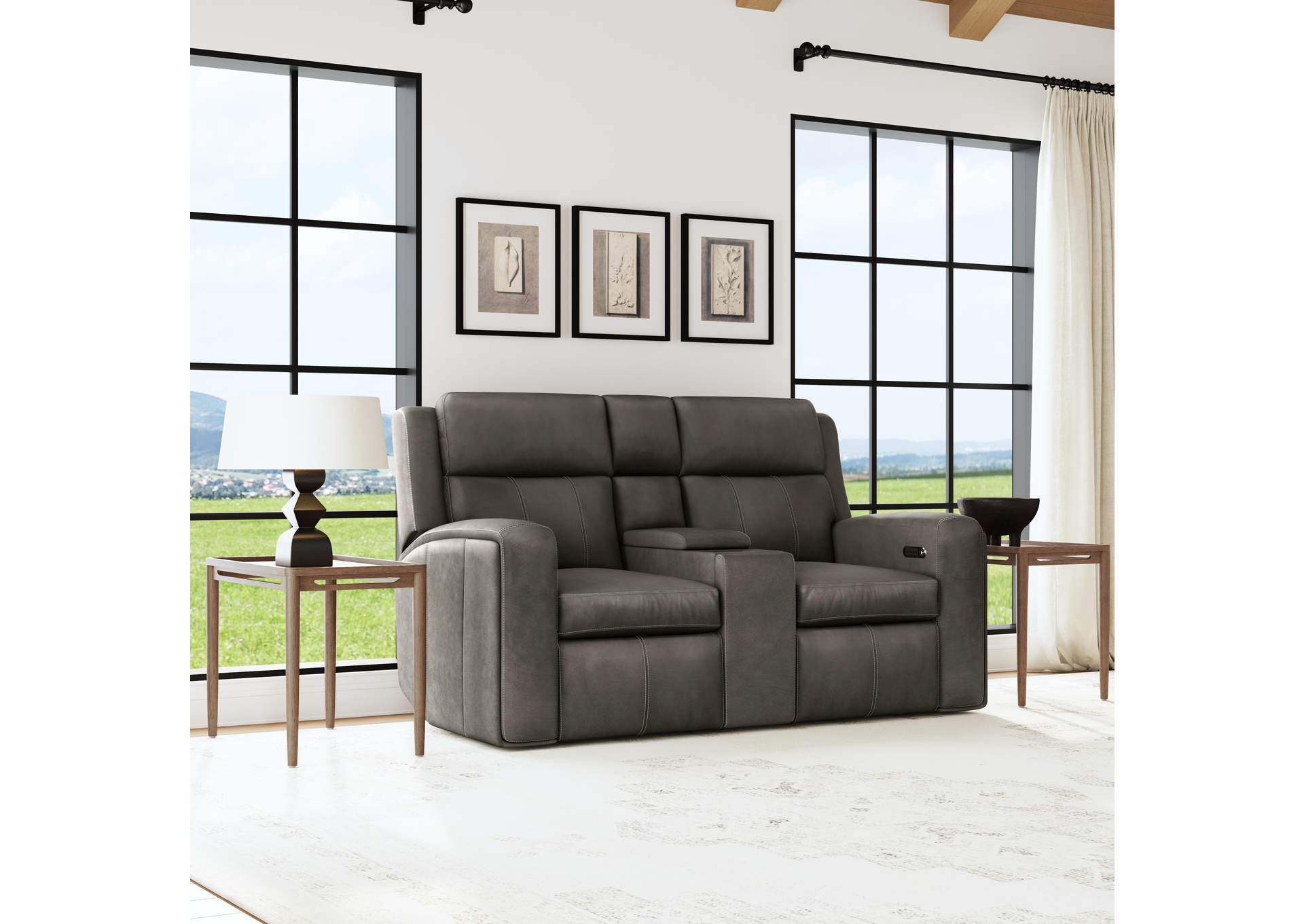 Wyatt Power Reclining Loveseat with Console & Power Headrests & Lumbar image 9