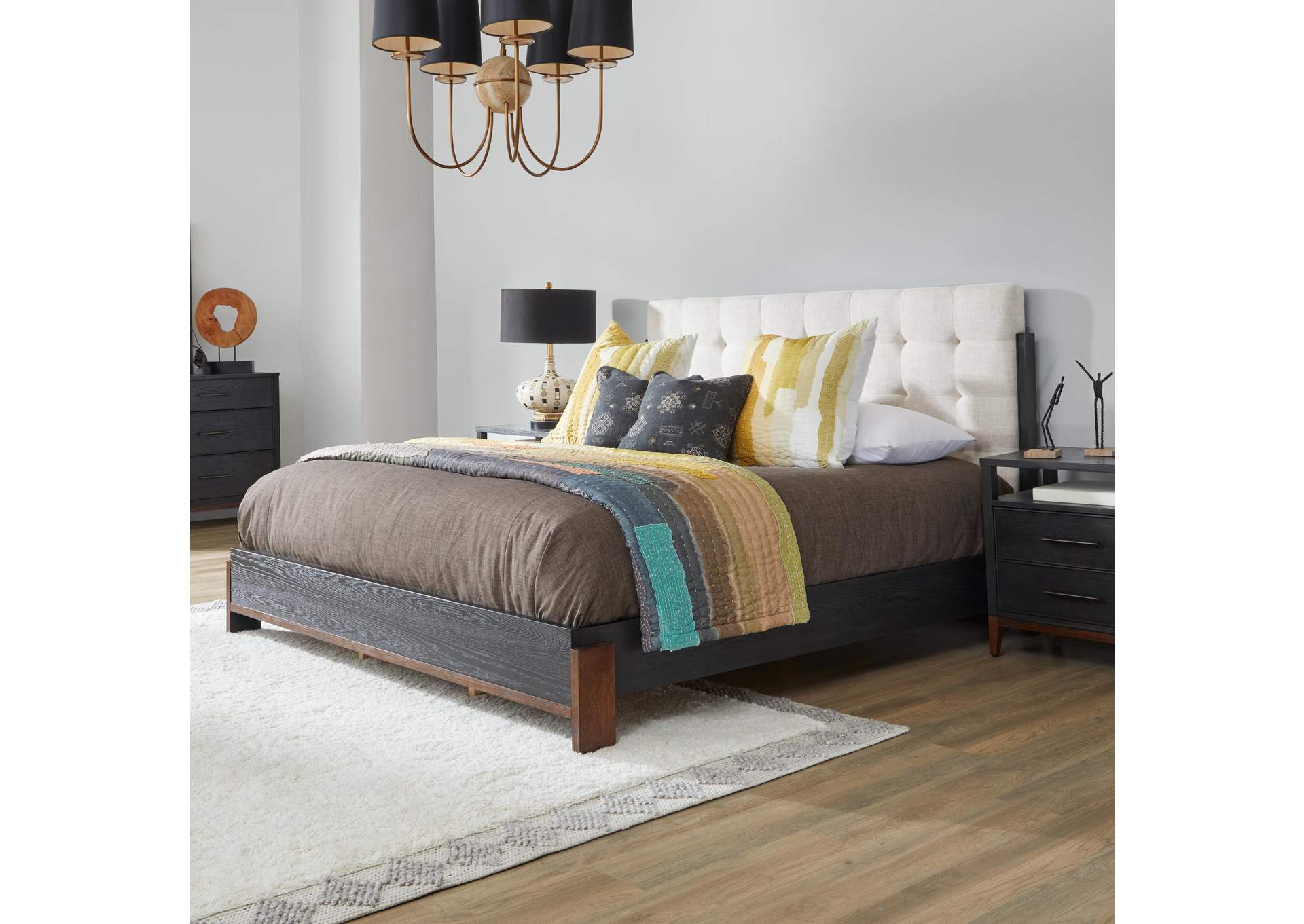 Waterfall King Upholstered Bed image 5