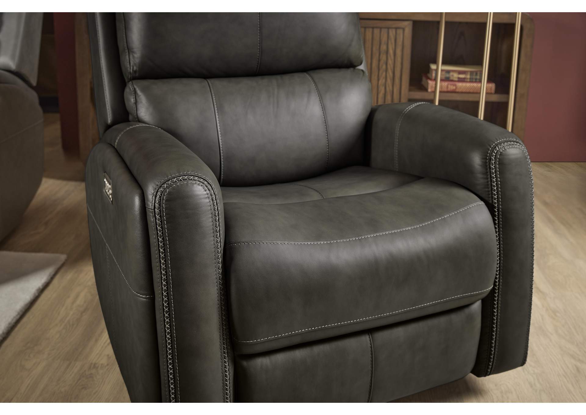 Linden Power Swivel Gliding Recliner with Power Headrest, Lumbar, Heat & Massage image 11