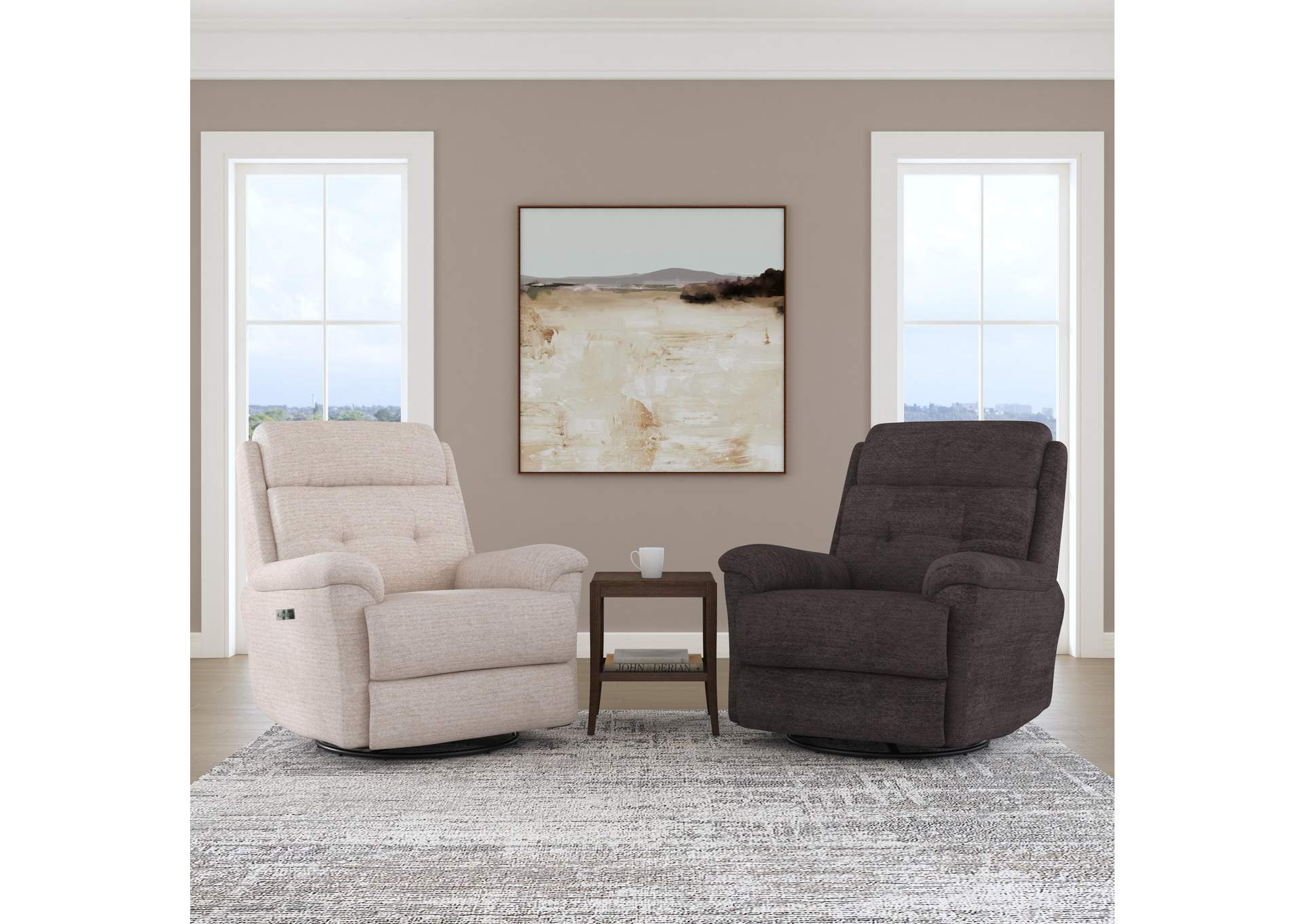 Sophisticated Perfect Match Power Swivel Gliding Recliner with Power Headrest & Lumbar image 8