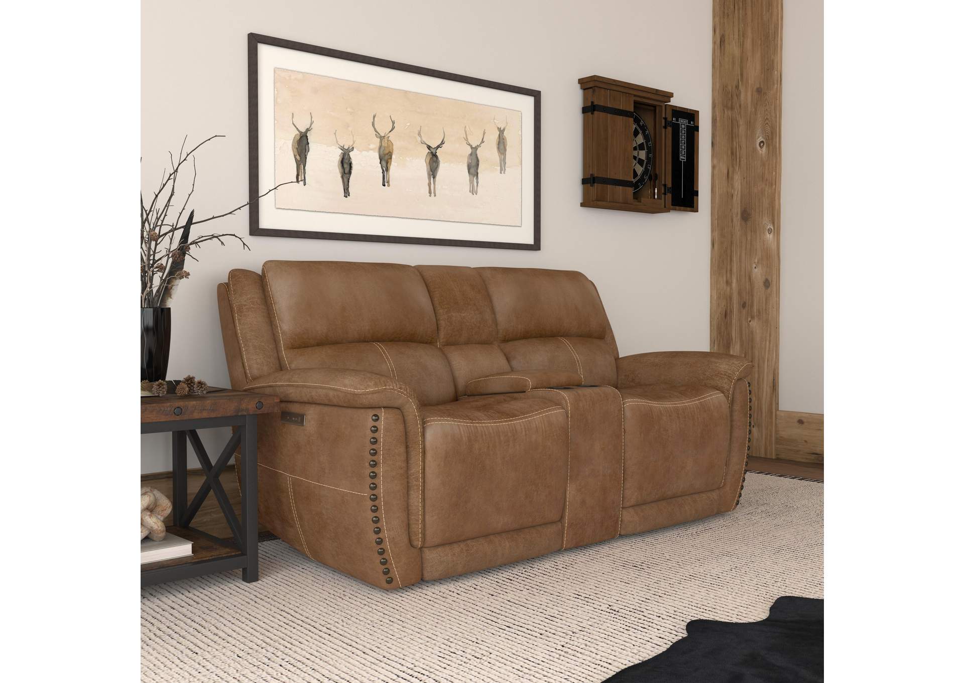 Beau Power Reclining Loveseat with Console & Power Headrests image 6