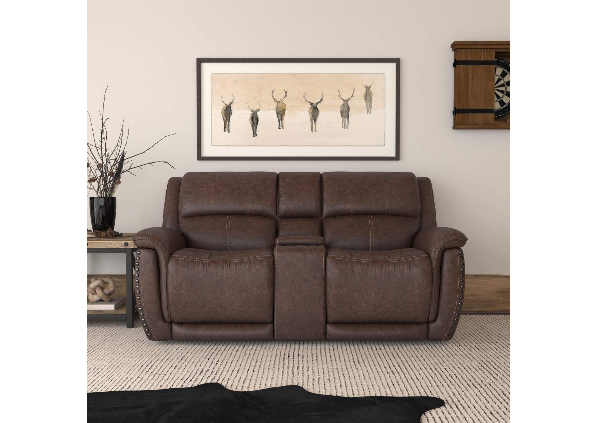 Beau Power Reclining Loveseat with Console & Power Headrests image 5
