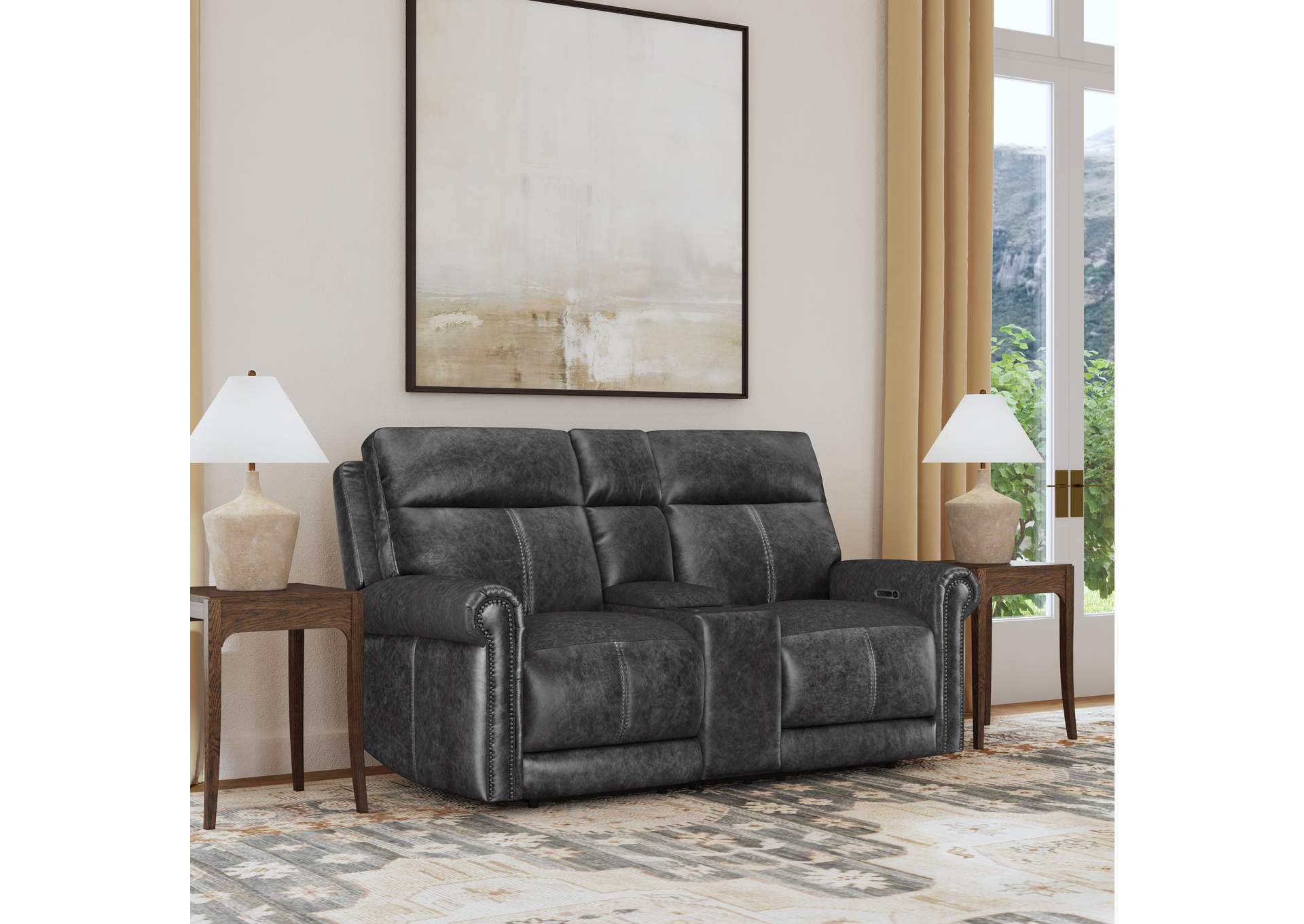 Alexander Power Reclining Loveseat with Console, Power Headrest & Lumbar image 6