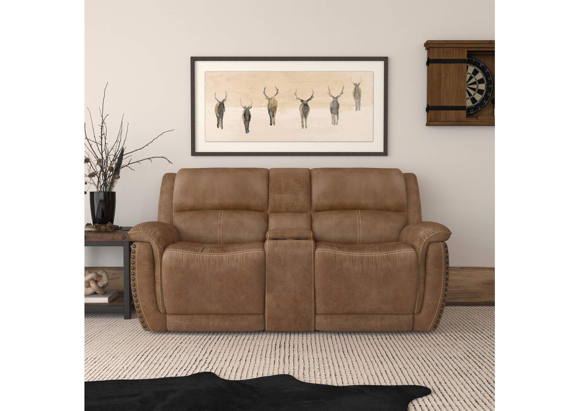 Beau Power Reclining Loveseat with Console & Power Headrests image 5