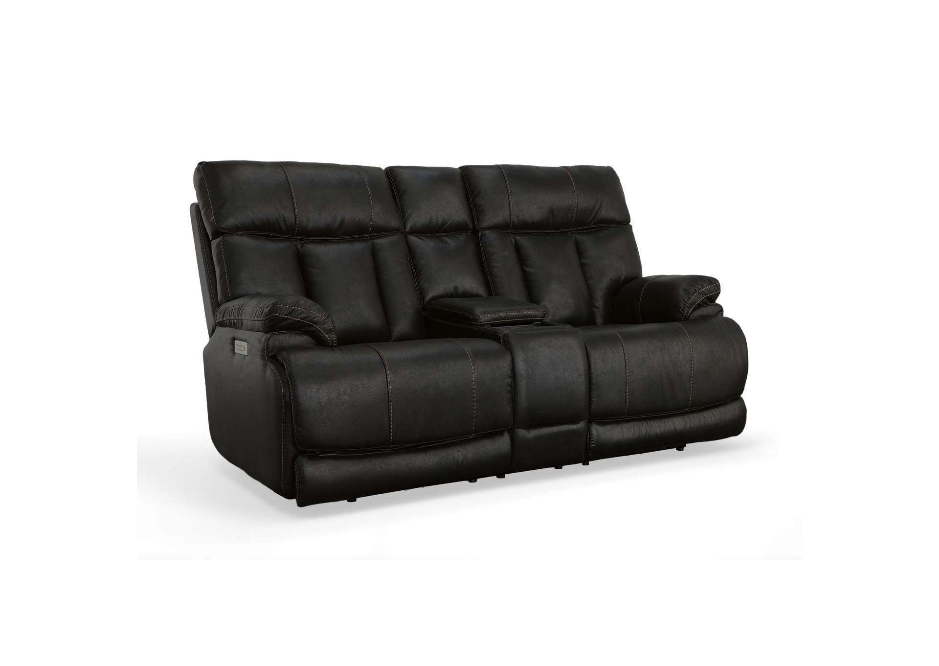 Clive Power Reclining Loveseat with Console, Power Headrests & Lumbar image 1