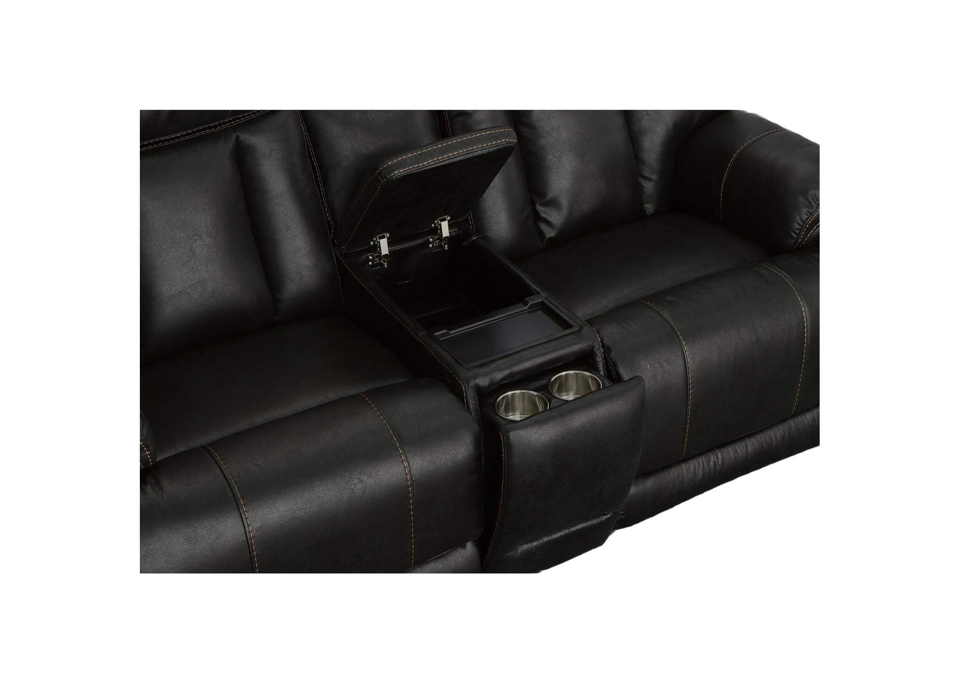 Clive Power Reclining Loveseat with Console, Power Headrests & Lumbar image 8