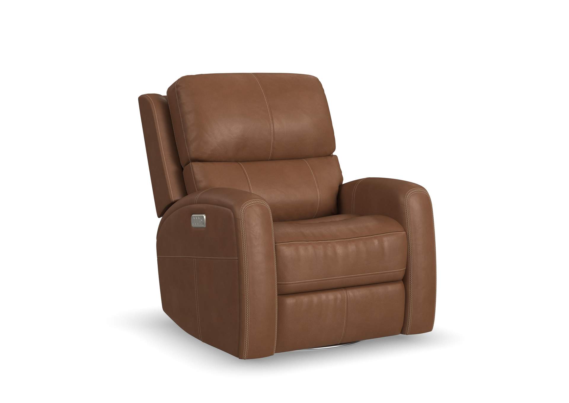 Linden Power Swivel Gliding Recliner with Power Headrest, Lumbar, Heat & Massage image 1