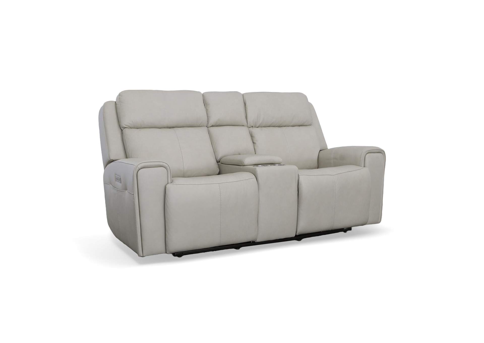 Barnett Power Reclining Loveseat with Console, Power Headrests & Lumbar image 1