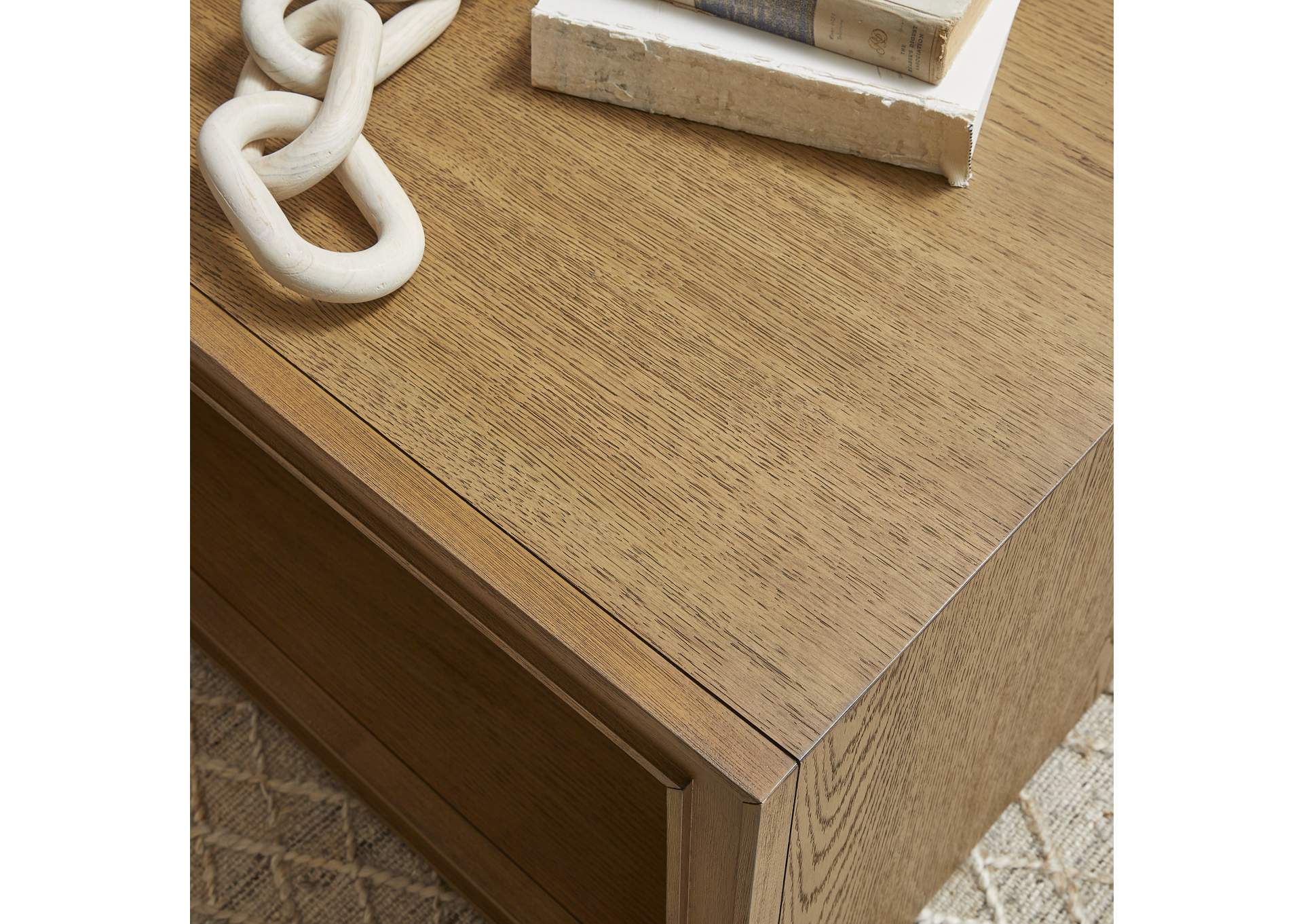 Waterfall Rectangular Coffee Table with Casters image 6