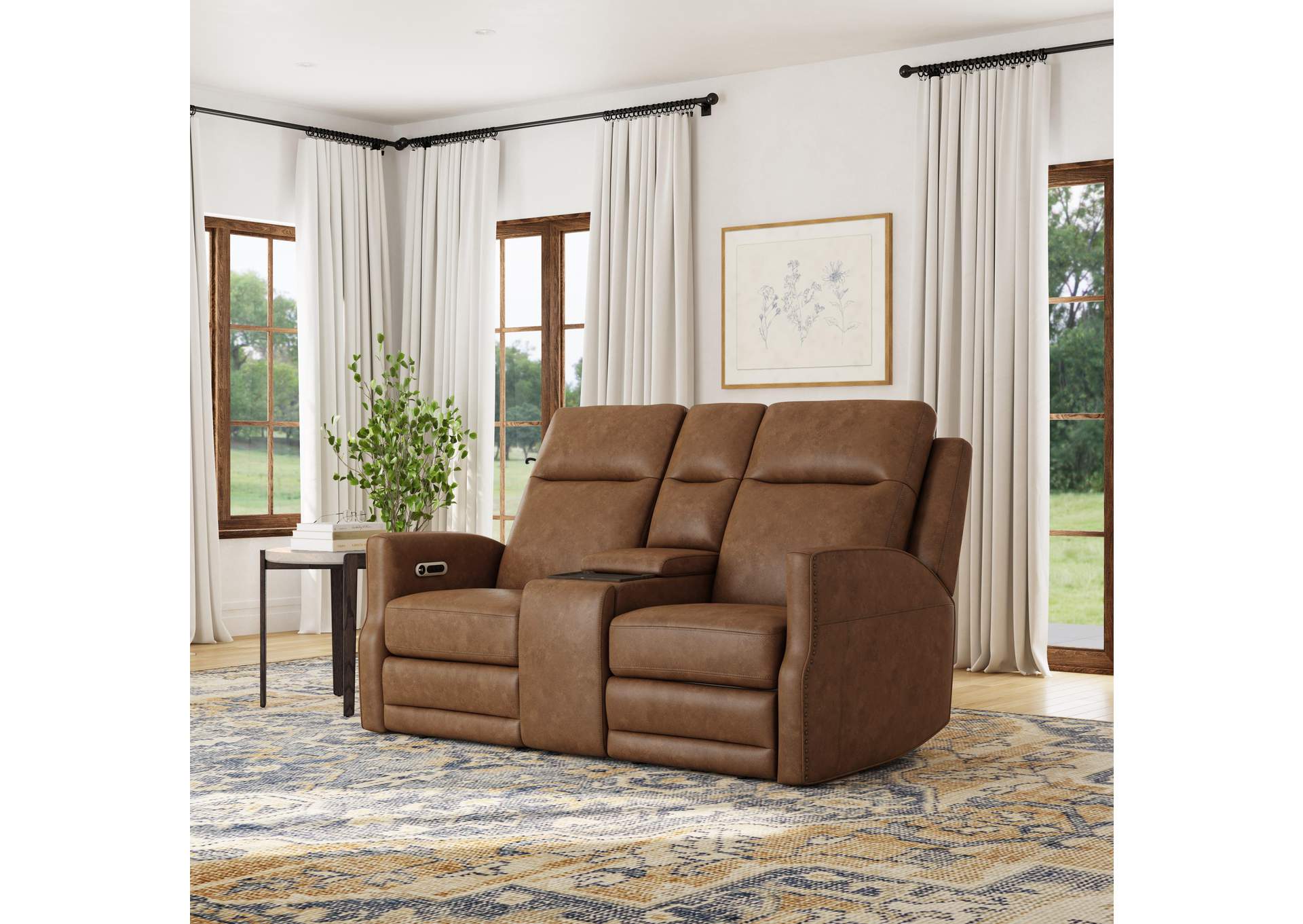 Maxwell Power Reclining Loveseat with Console, Power Headrests and Lumbar image 5