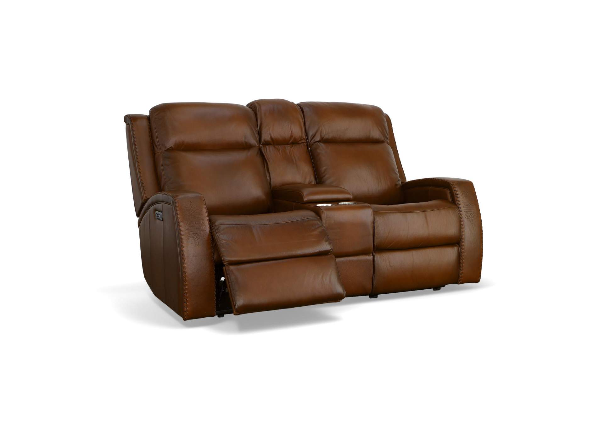 Mustang Power Loveseat with Console with Power Headrest image 3