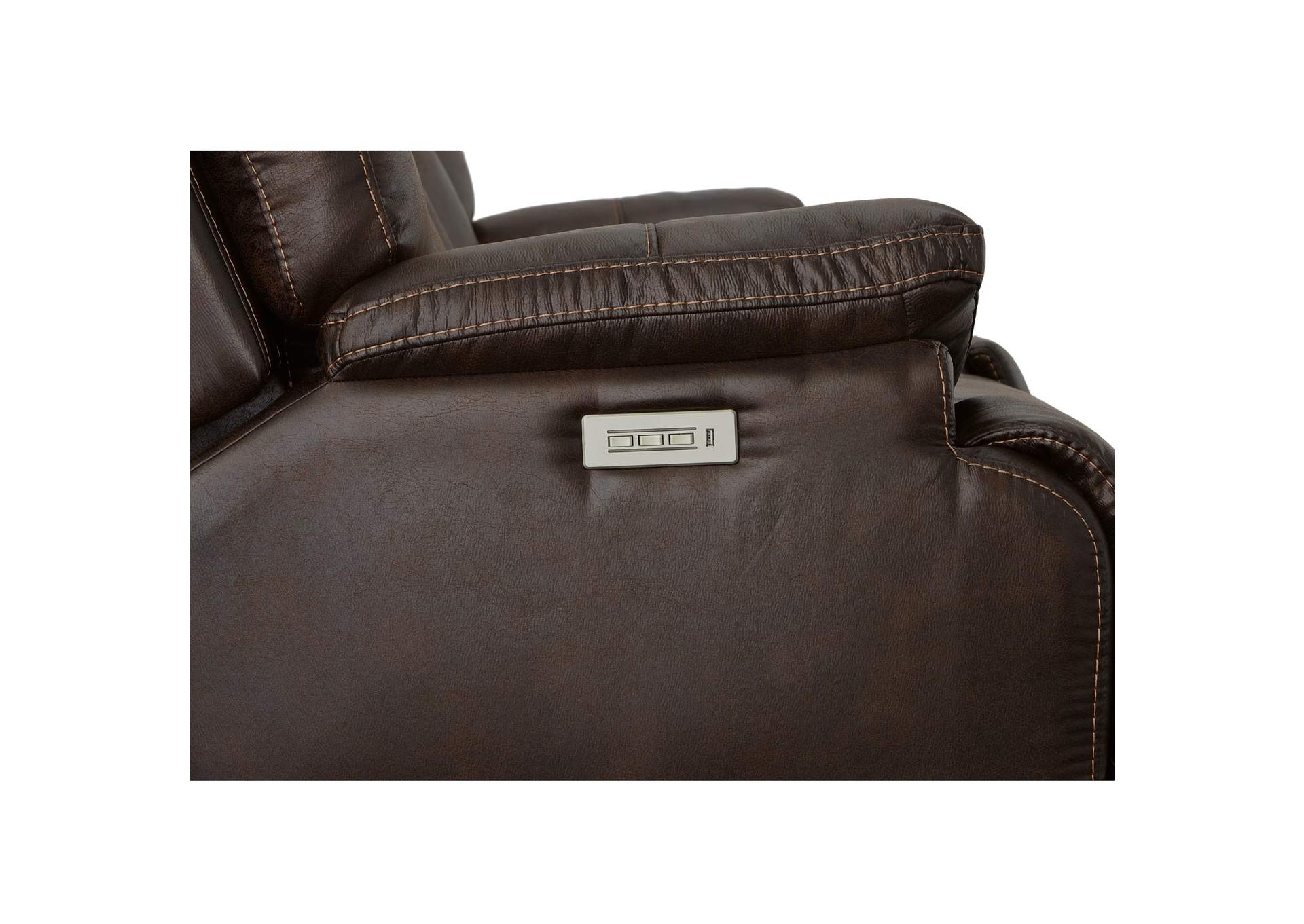 Clive Power Reclining Loveseat with Console, Power Headrests & Lumbar image 8