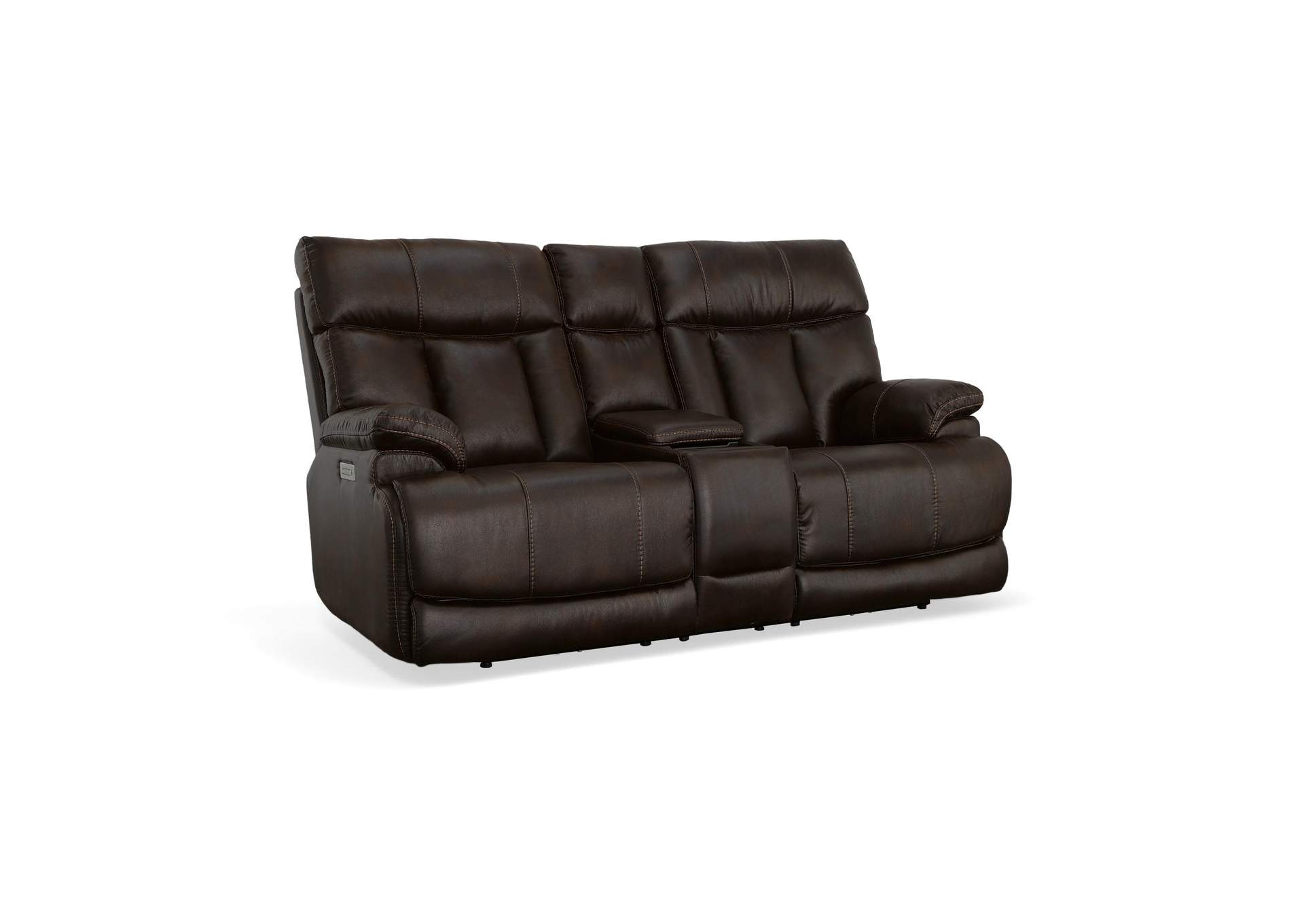 Clive Power Reclining Loveseat with Console, Power Headrests & Lumbar image 1