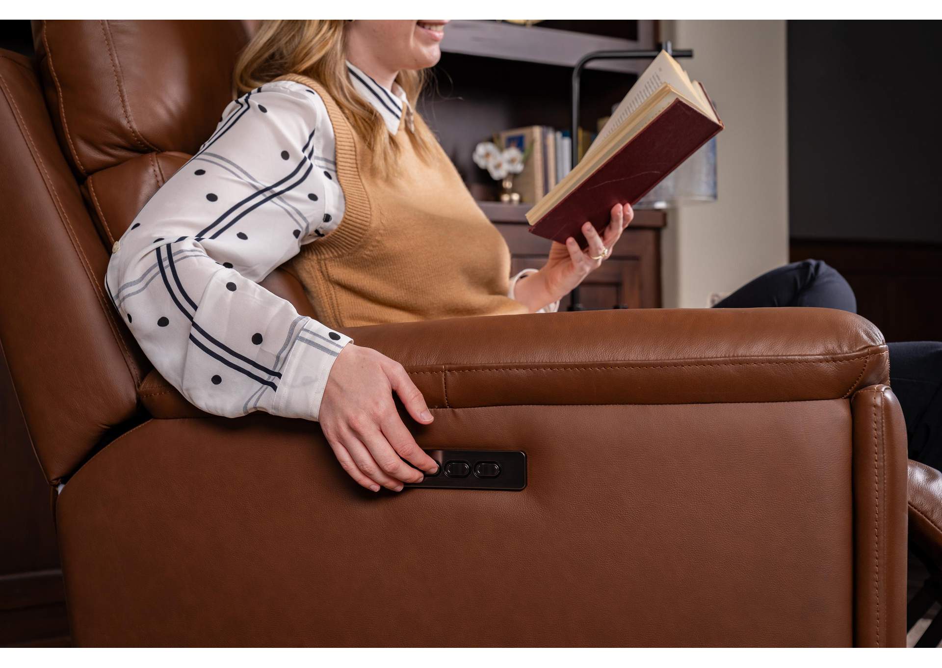 Refined Perfect Match Power Swivel Gliding Recliner with Power Headrest & Lumbar image 13