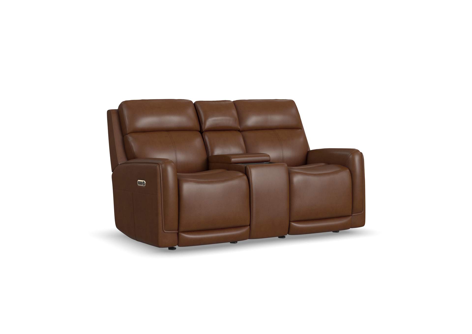 Alister Power Gliding Loveseat with Console, Power Headrests & Lumbar image 1